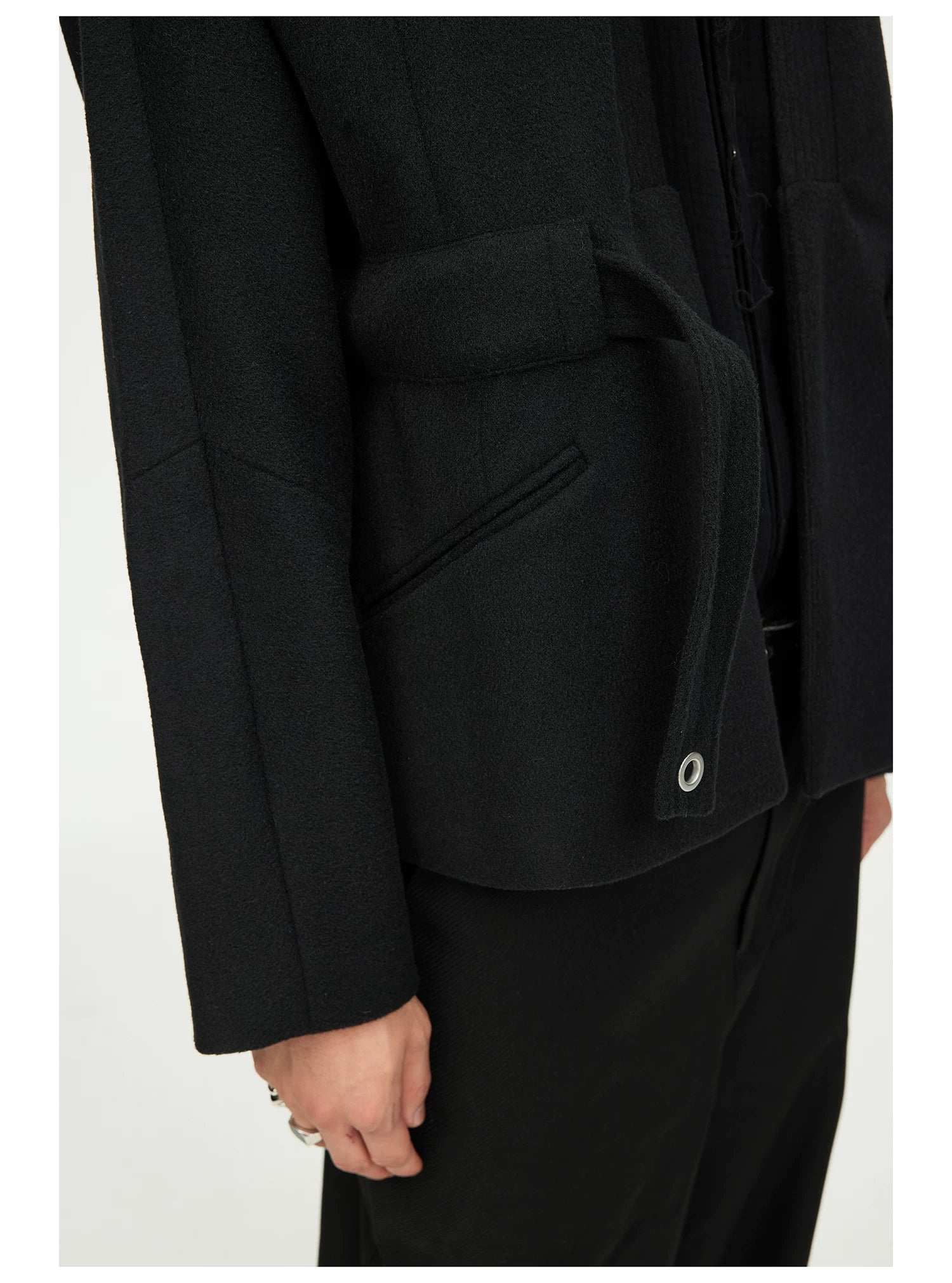 Open-Front Tie Hem Jacket