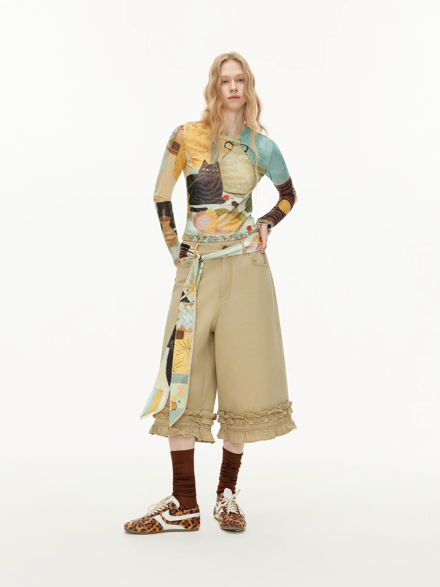 Playground Poet Ruffle Hem Culottes
