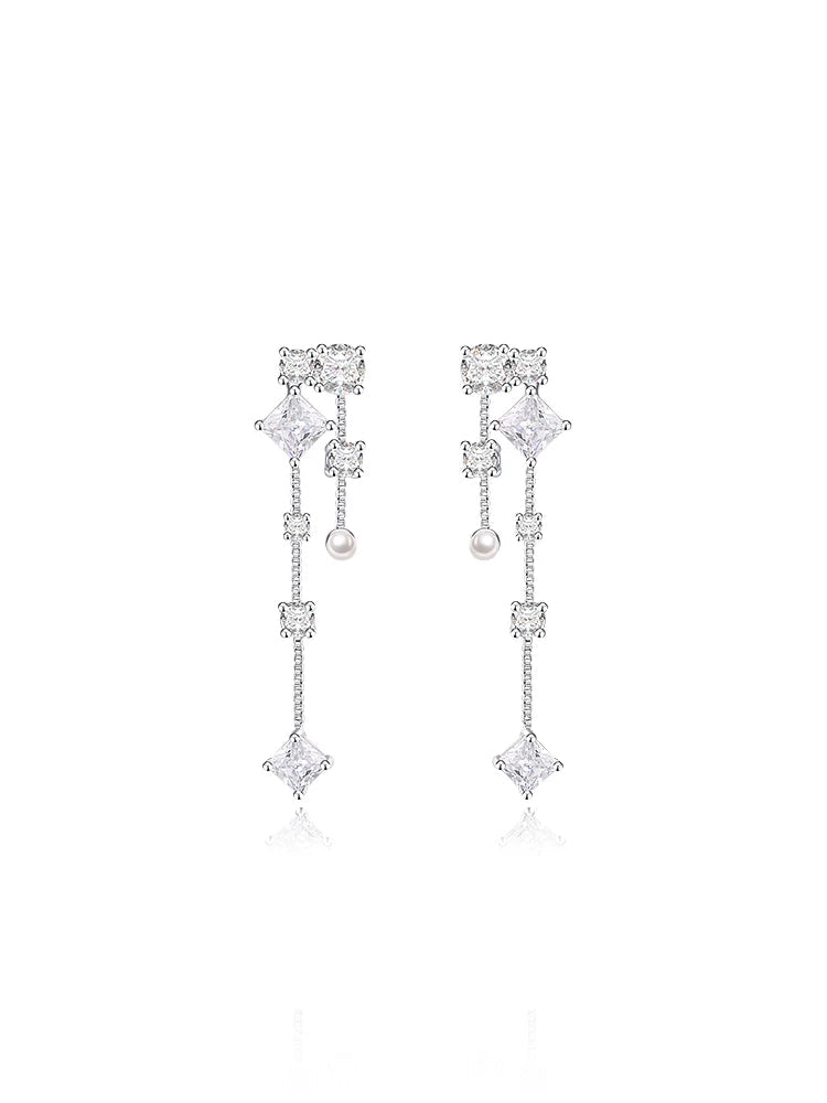 Neon Crystal Tassel Earrings - view 1