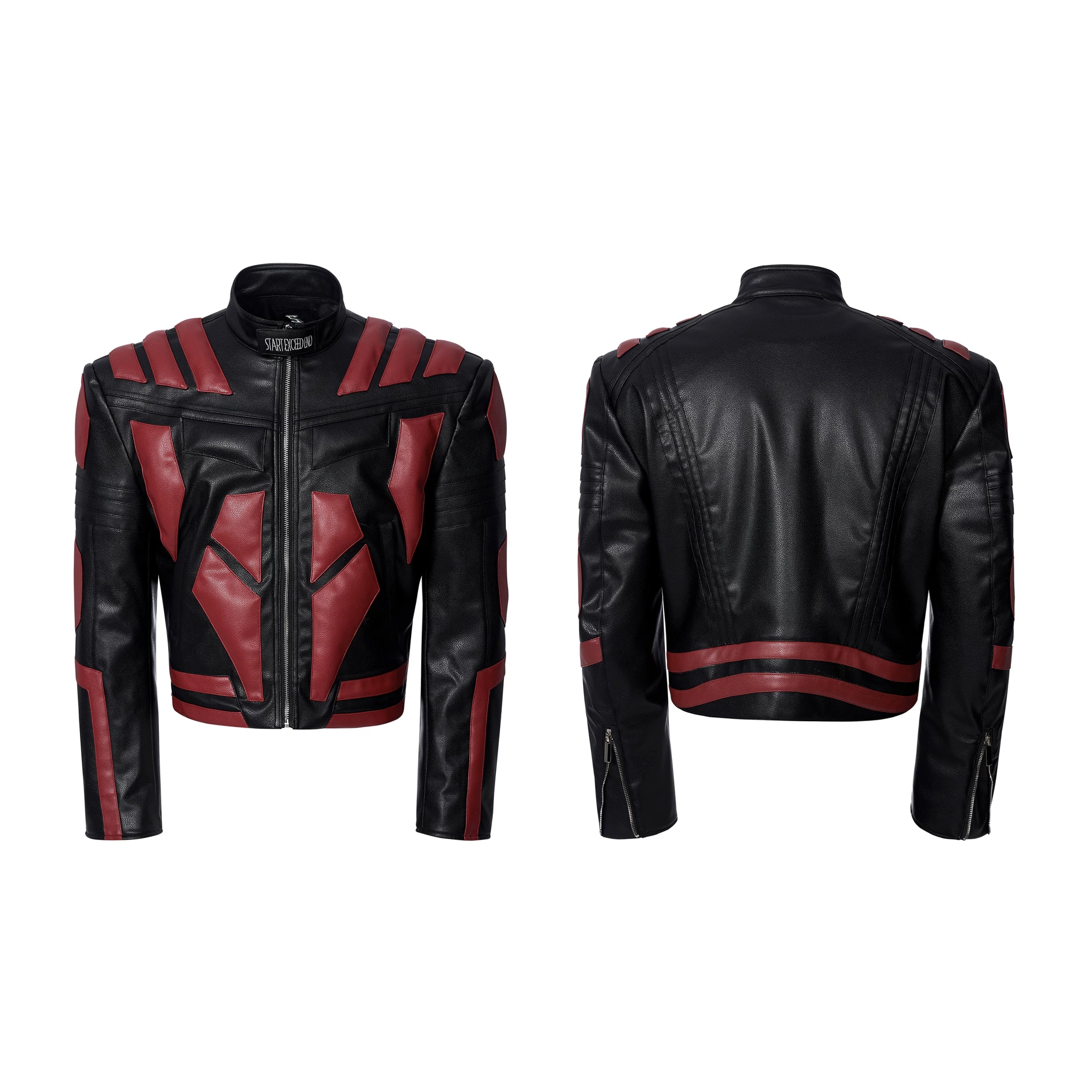 Crimson Vanguard Panelled Moto Jacket