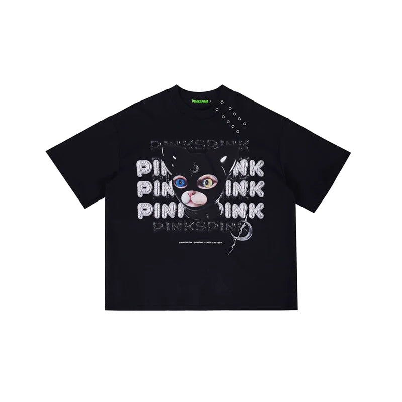 PINKSPINK Graphic Oversized T-Shirt - Black