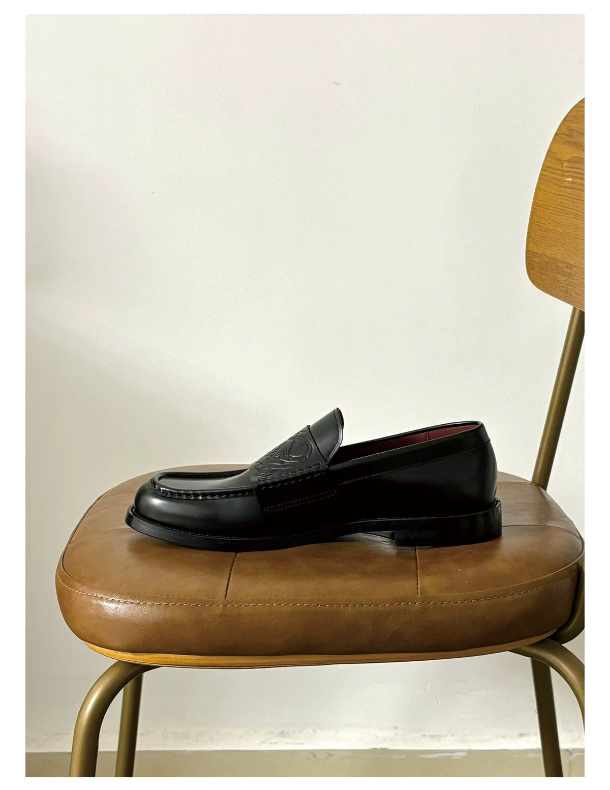 Vampire Leather Loafers - chair side view