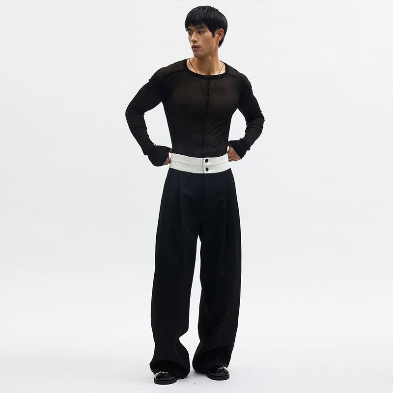 IvoryBand High-Rise Pleat Trousers