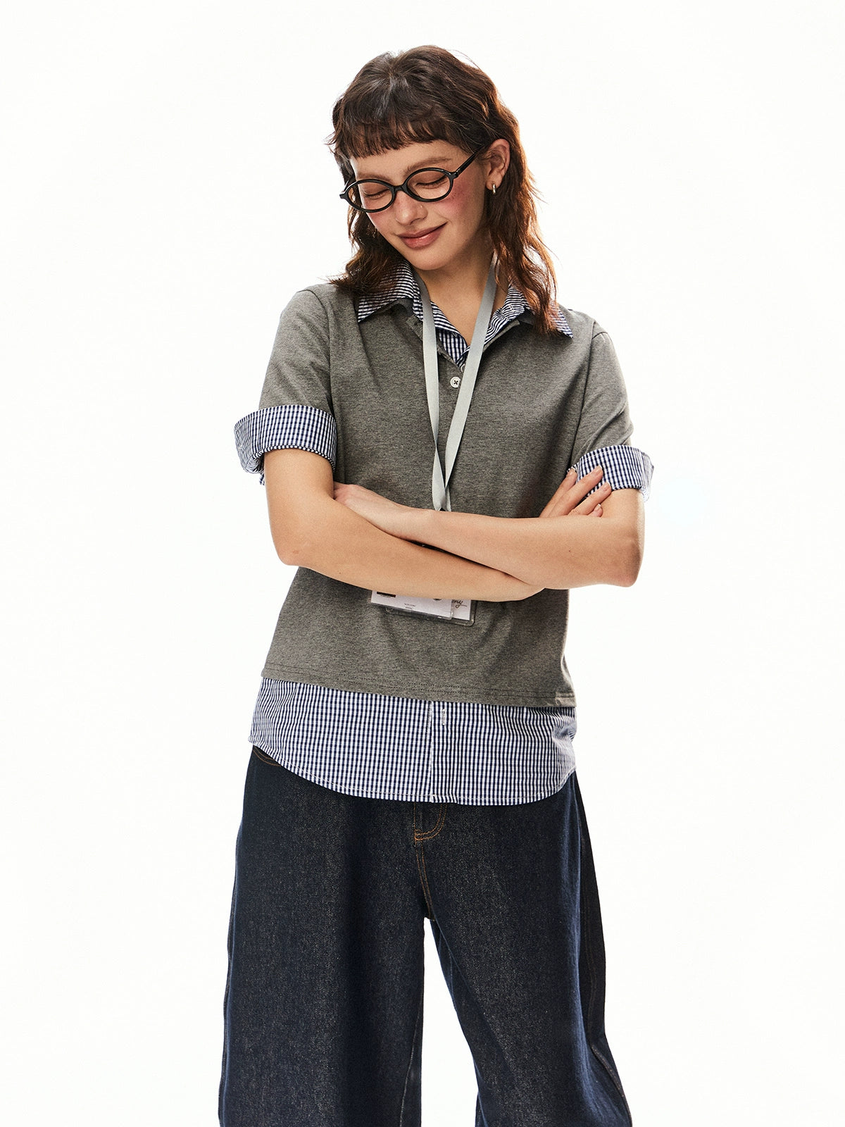 Plaid Layered Polo Shirt