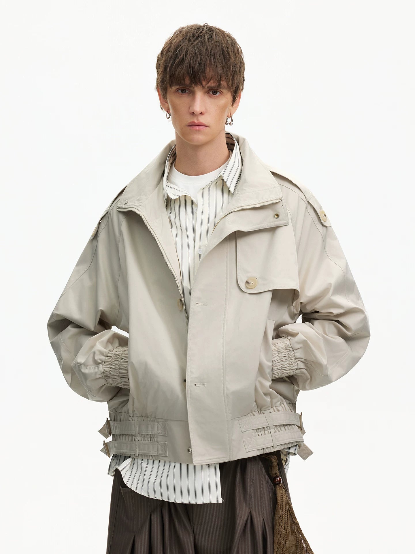 Cinch-Hem Windbreaker Jacket