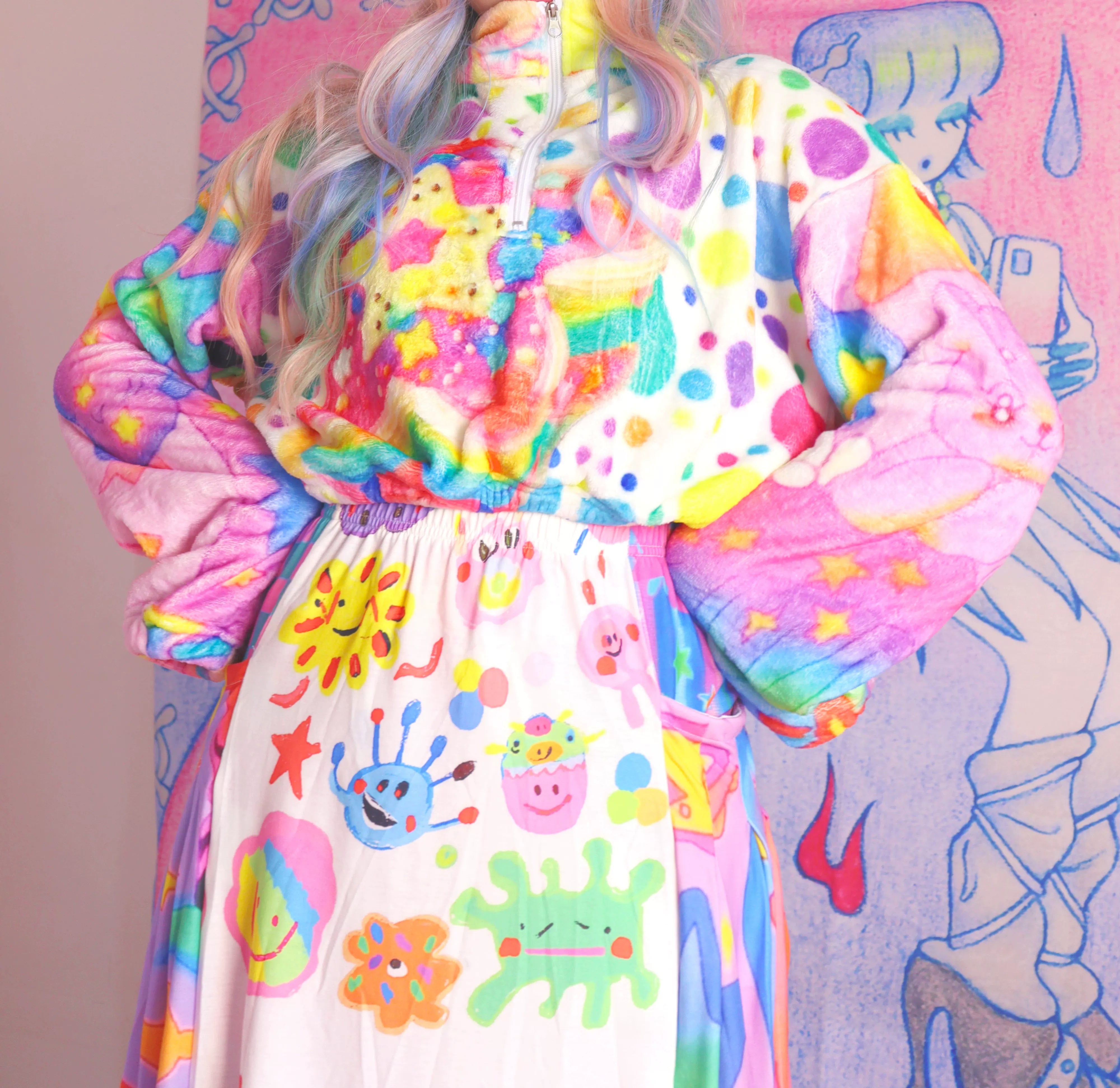 Rainbow Polka Dot Cropped Jacket