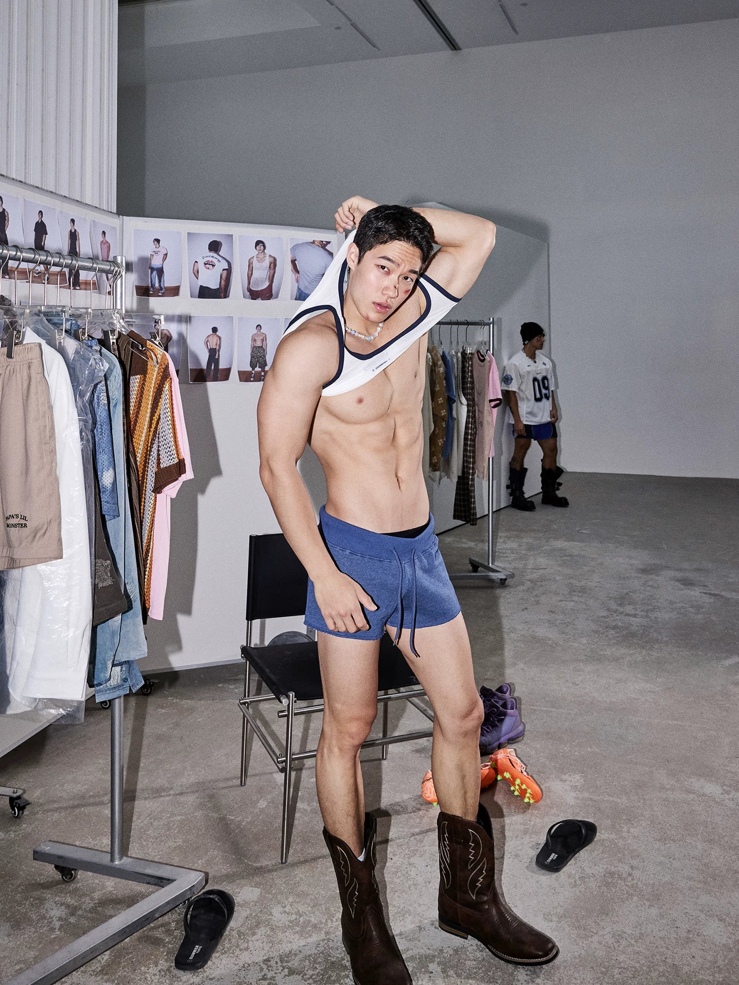 Indigo Cutoff Lounge Sweat Shorts