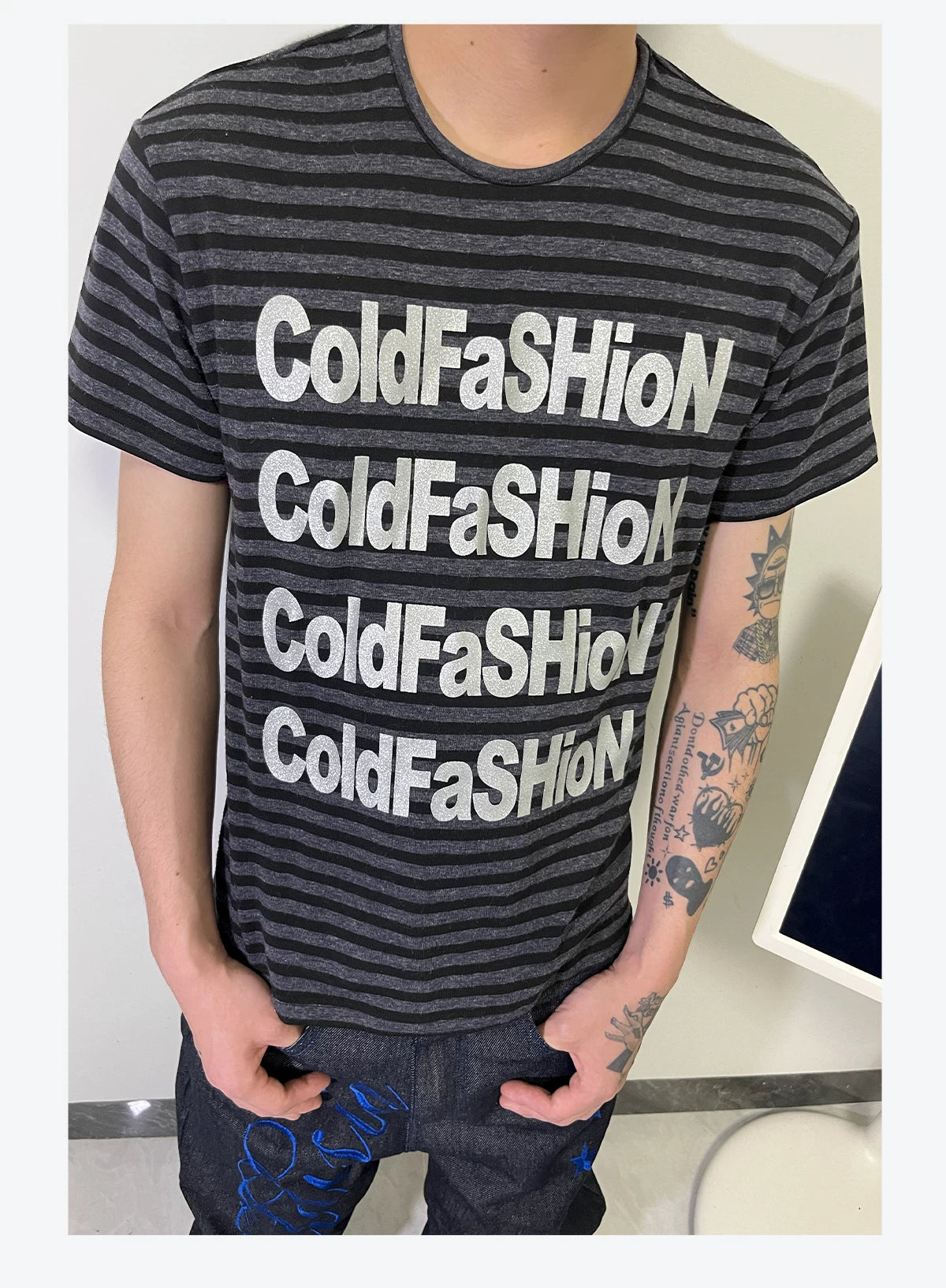 Quad Stripe Graphic Tee
