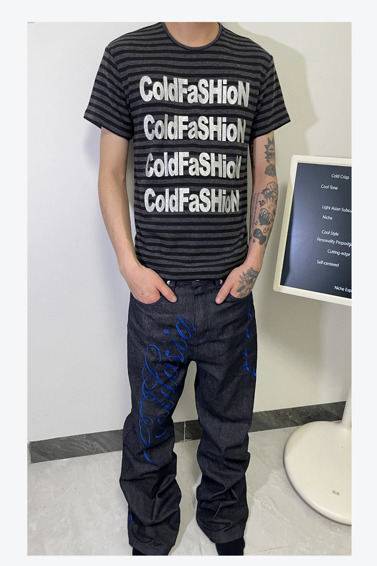 Quad Stripe Graphic Tee
