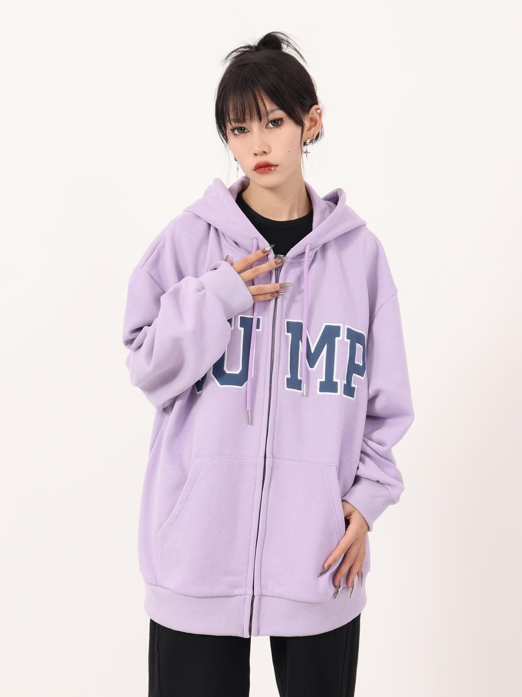 Casual Hoodie with Big Logo Zipper - chiclara