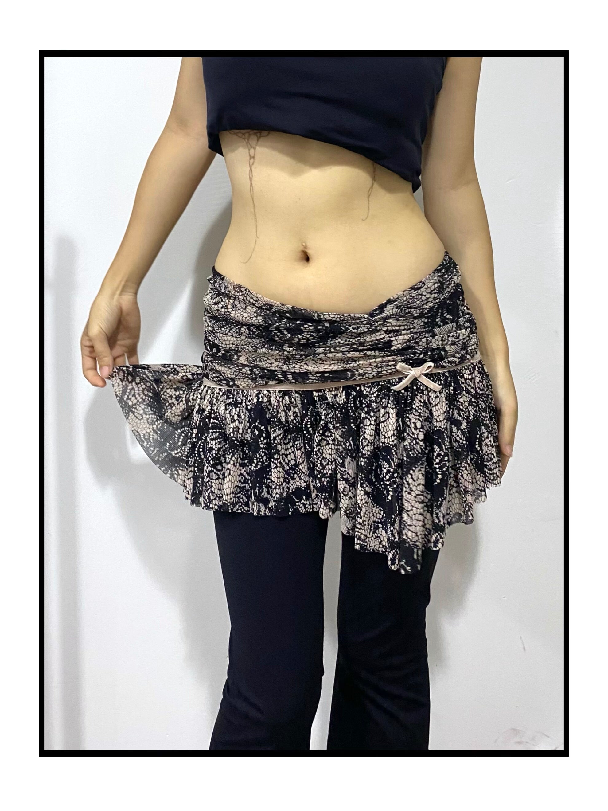 Blush Serpent Drape Ruffle Skirt