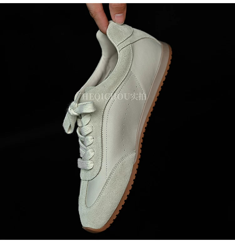 Solenne Suede-Trim Retro Sneakers