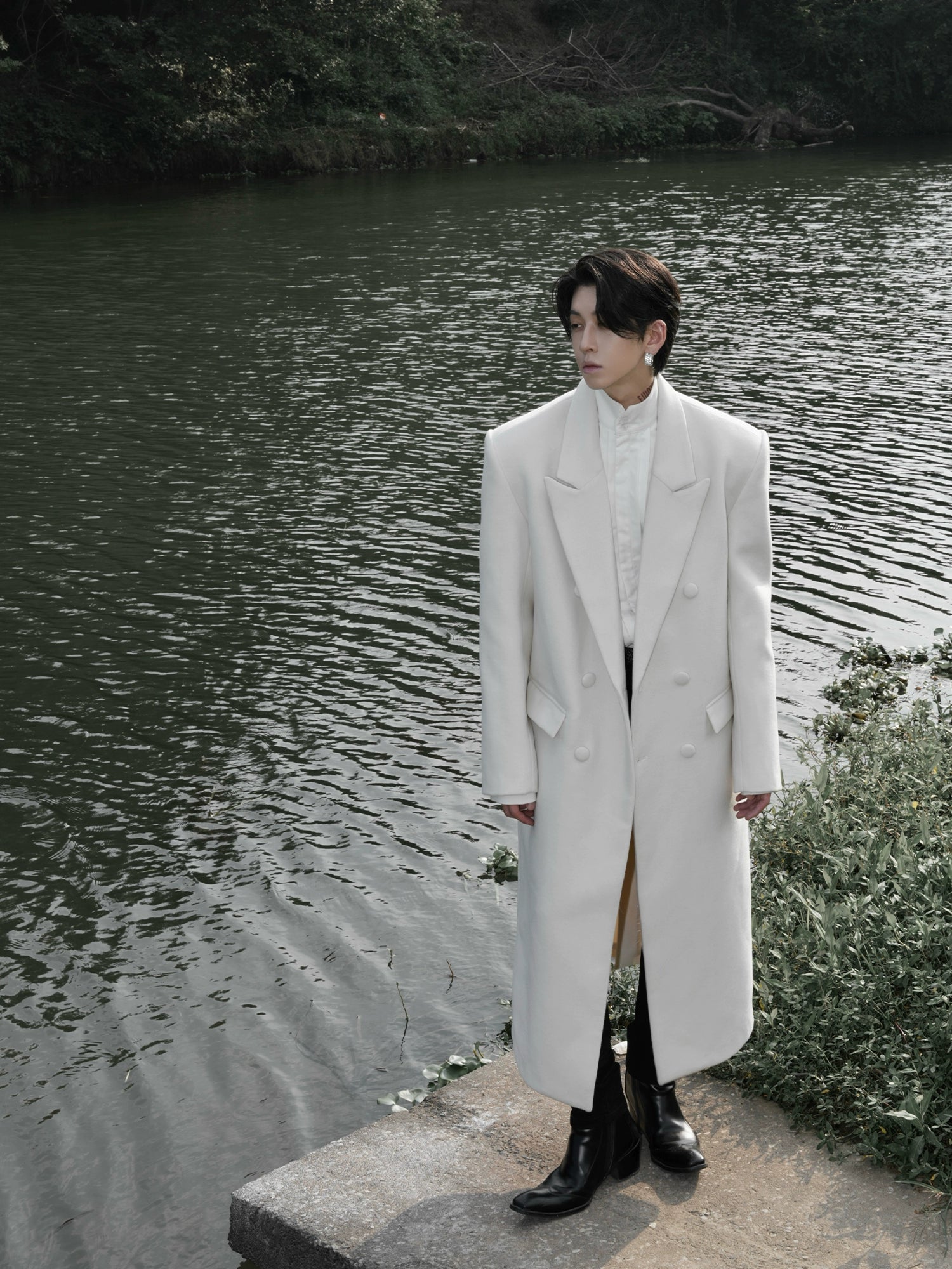 Ivory Eclipse Wool Overcoat