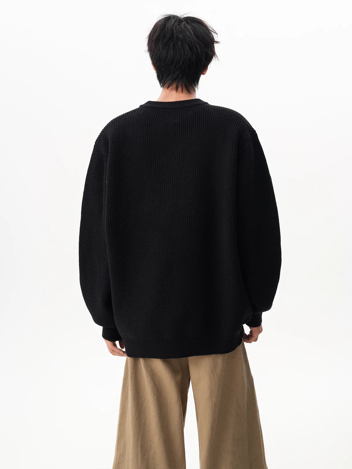 Waffle Henley Knit Sweater