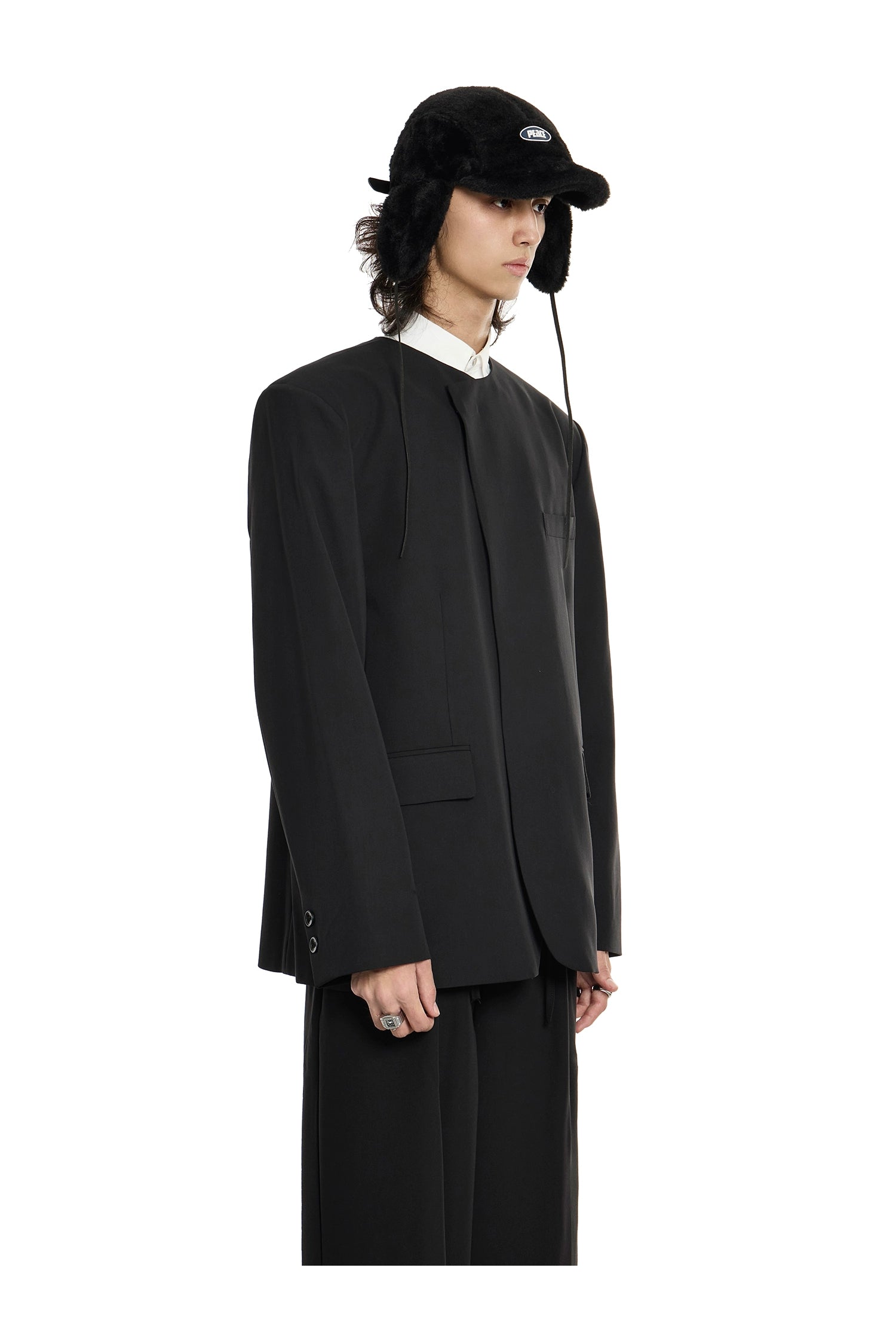 Oversized Black Structured Blazer