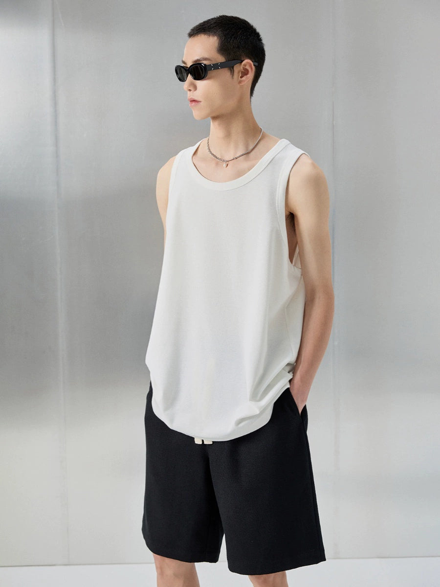 Crew Neck Sleeveless Vest/Tank Top