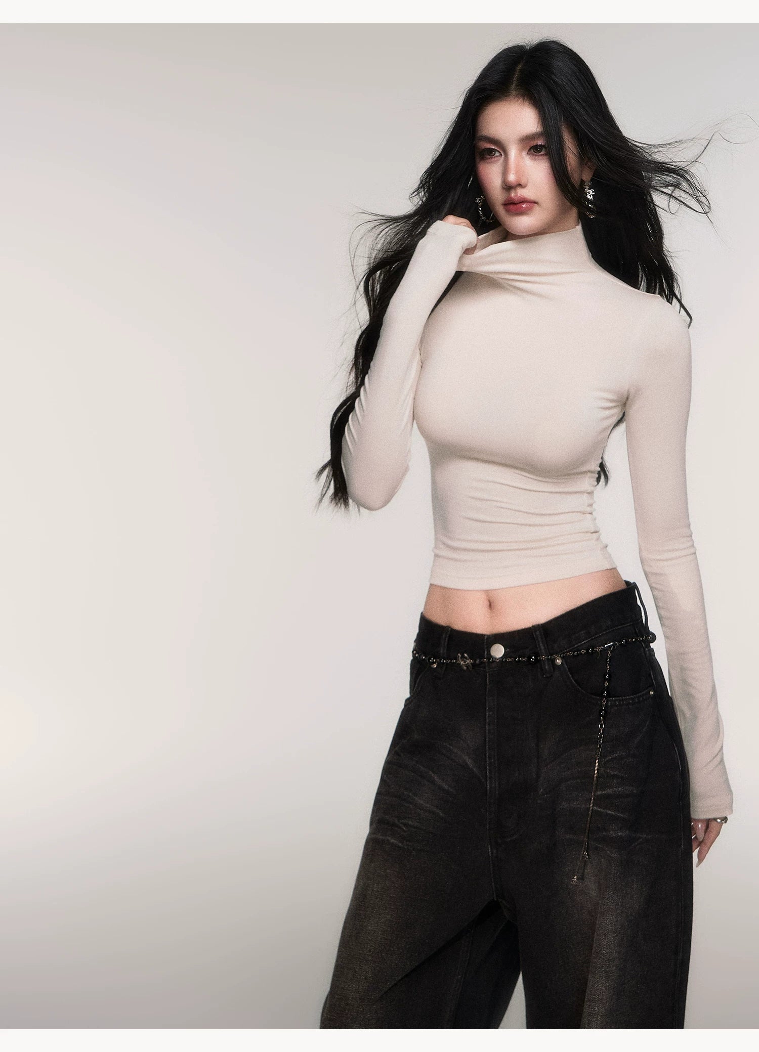 Slate Whisper Seamless Turtleneck