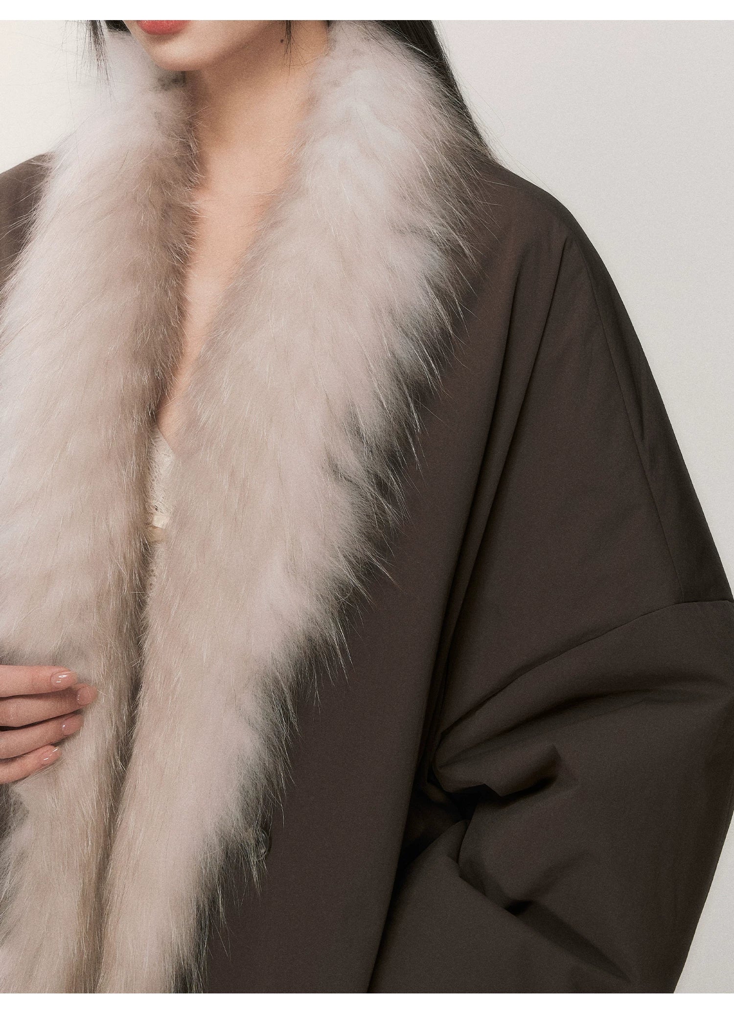Mocha Snowdrift Faux Fur Collar Parka