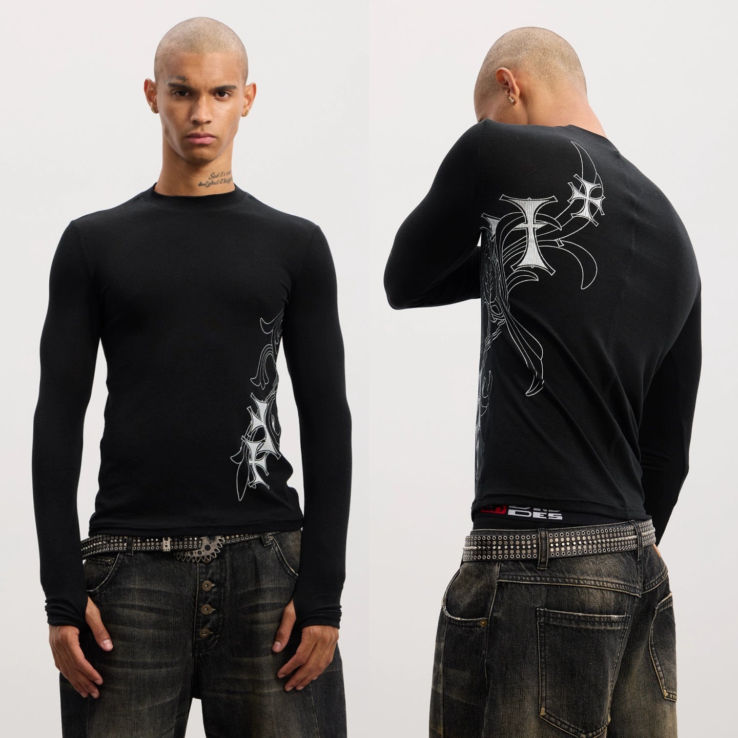 Tattoo Graphic Fitted T-Shirt
