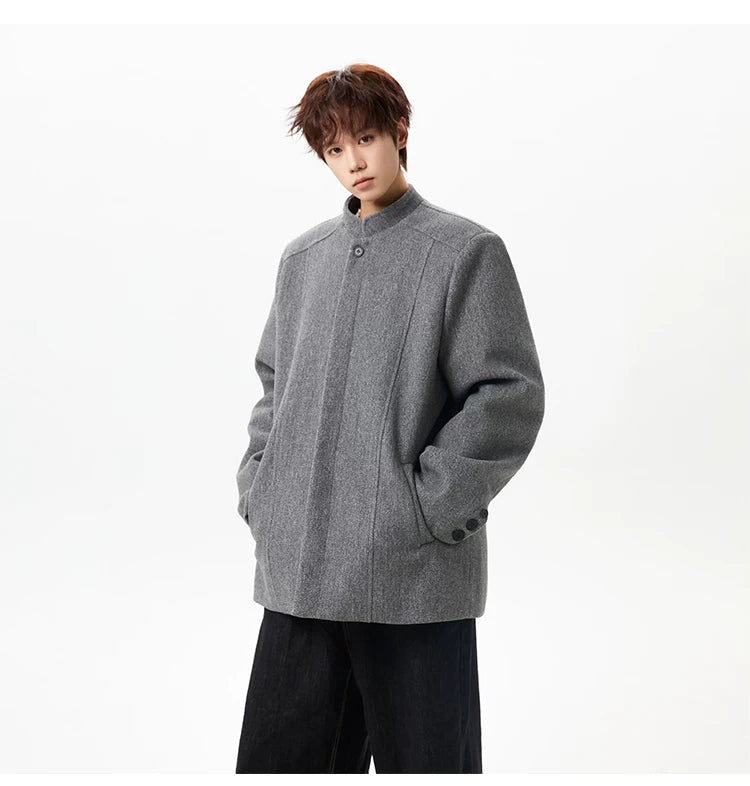 Stand-Collar Wool Jacket