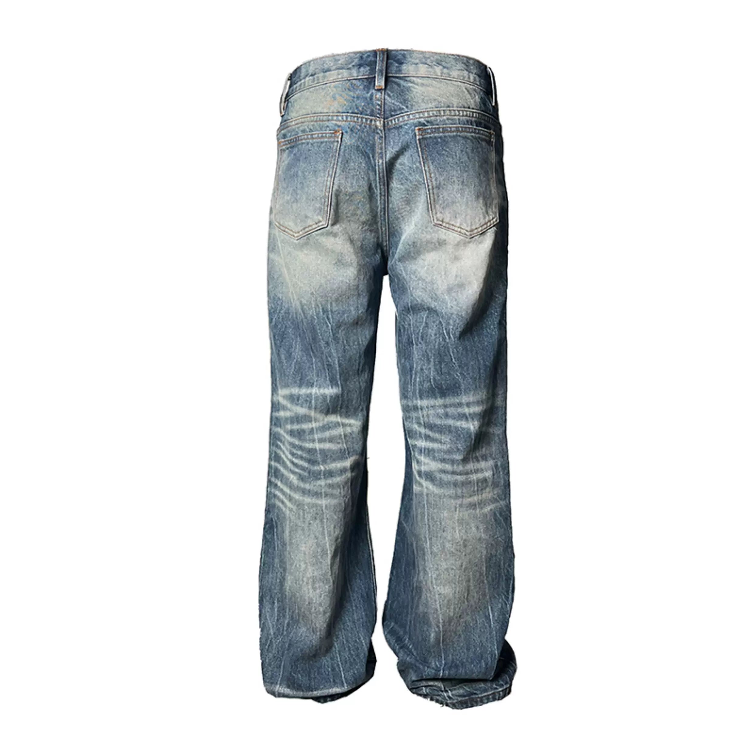 Vintage Wash Wide-Leg Stack Jeans