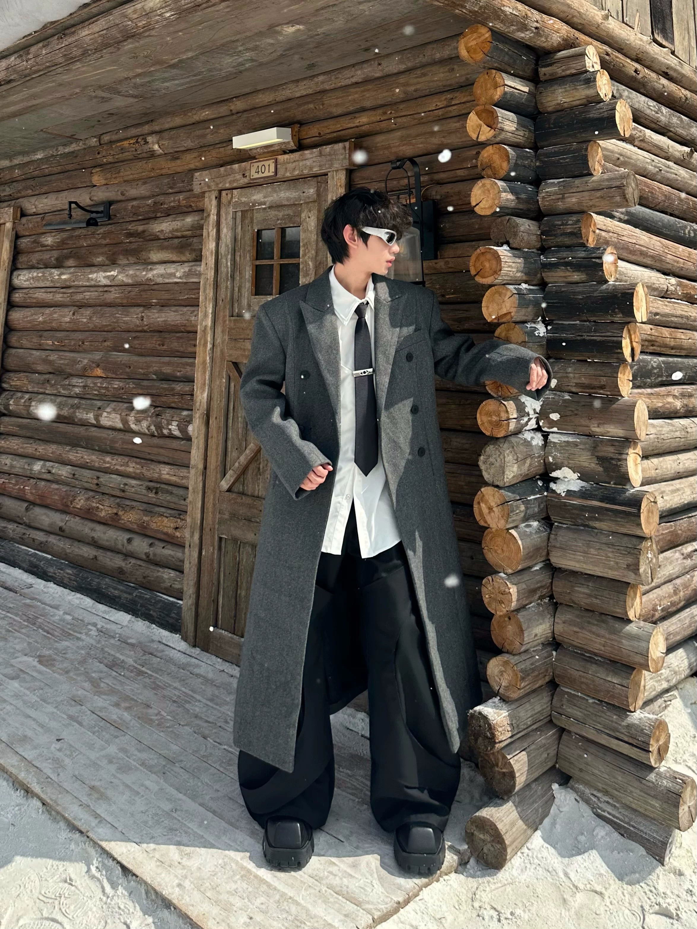 Granite Ascent Double-Breasted Overcoat