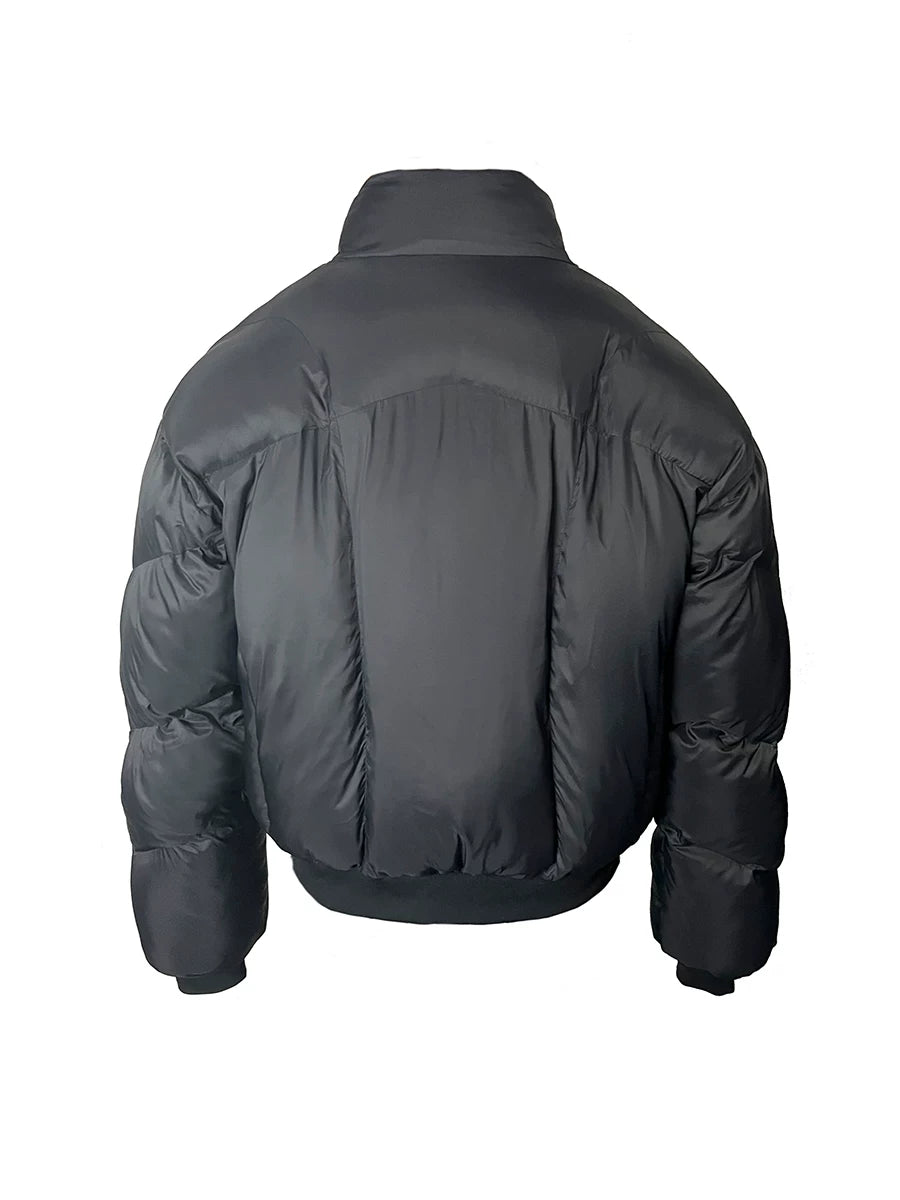 High Collar Zip Oversized Puffer Bomber Jacket