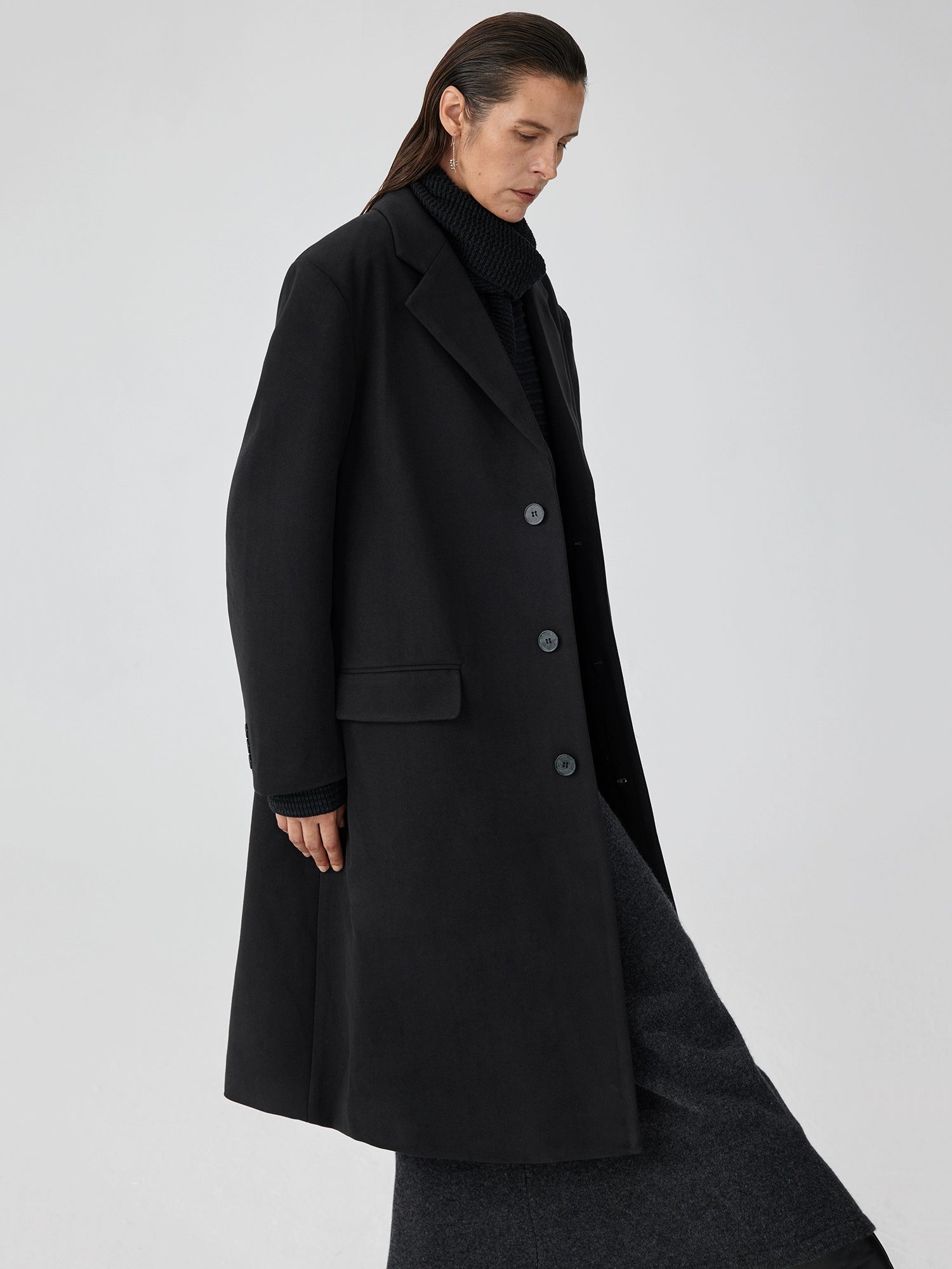Oversized Wool Blend Overcoat
