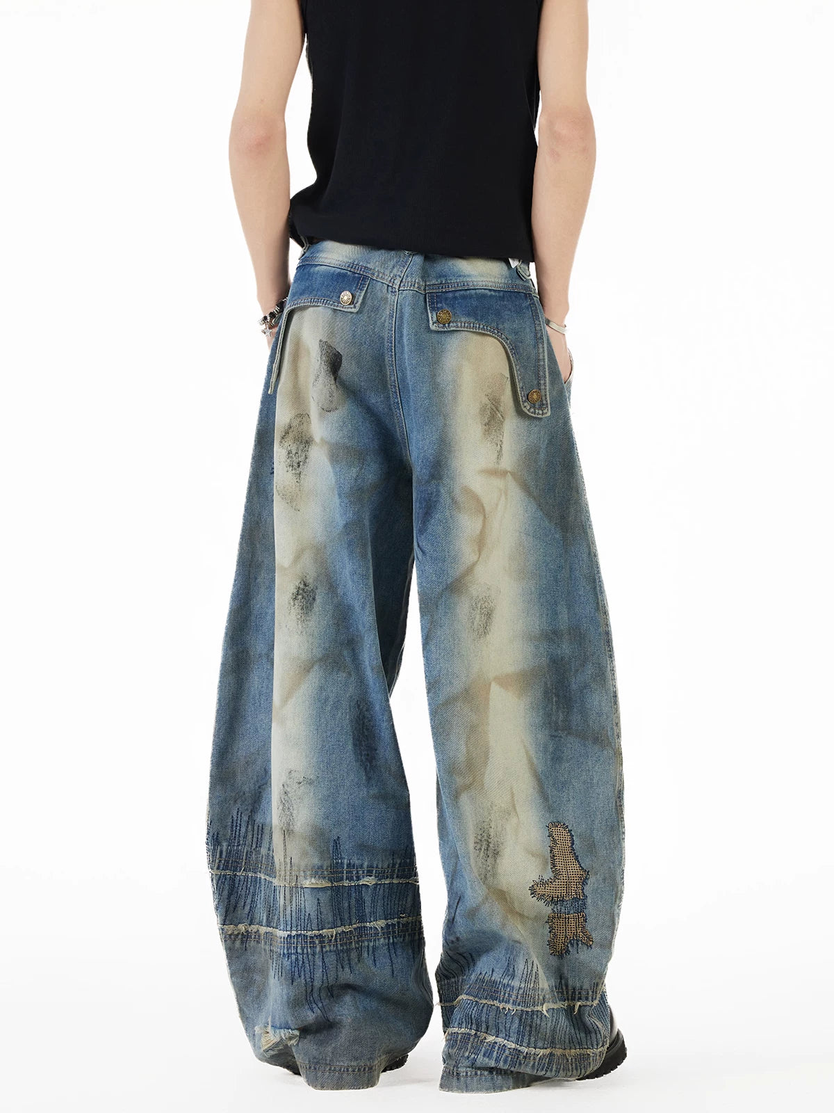 Rustic Relic Patchwork Balloon Jeans