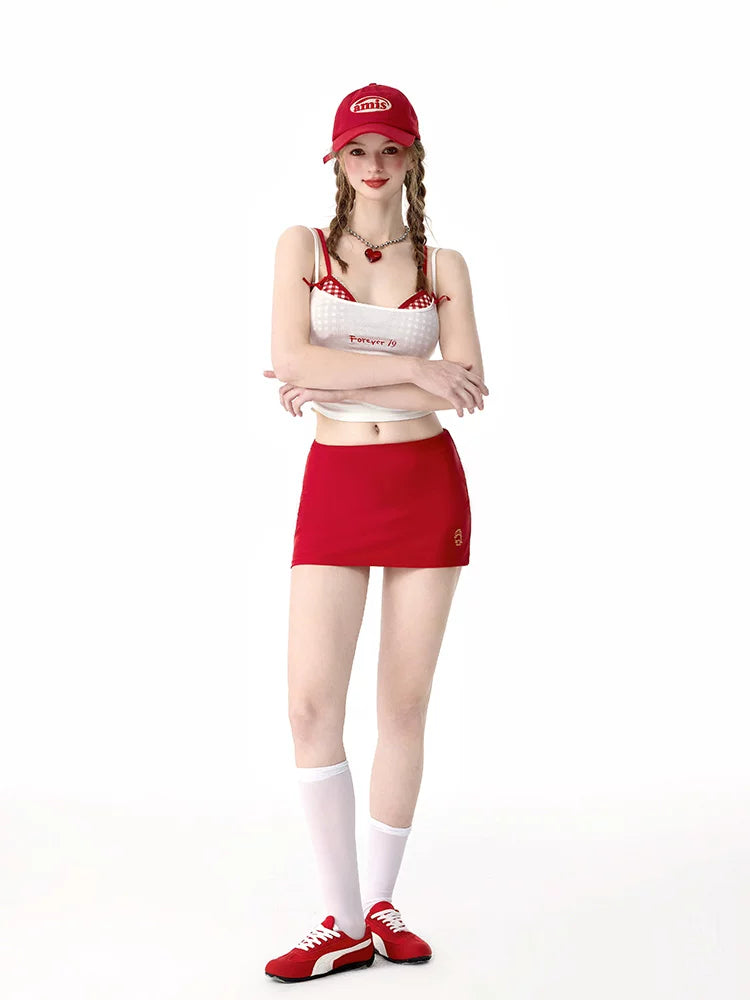 Varsity Cherry Court Mini Swimwear Set