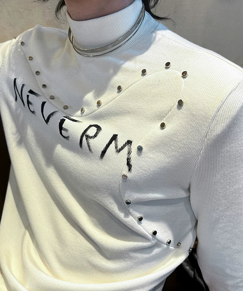 Neverm Studded Gothic Knit Turtleneck