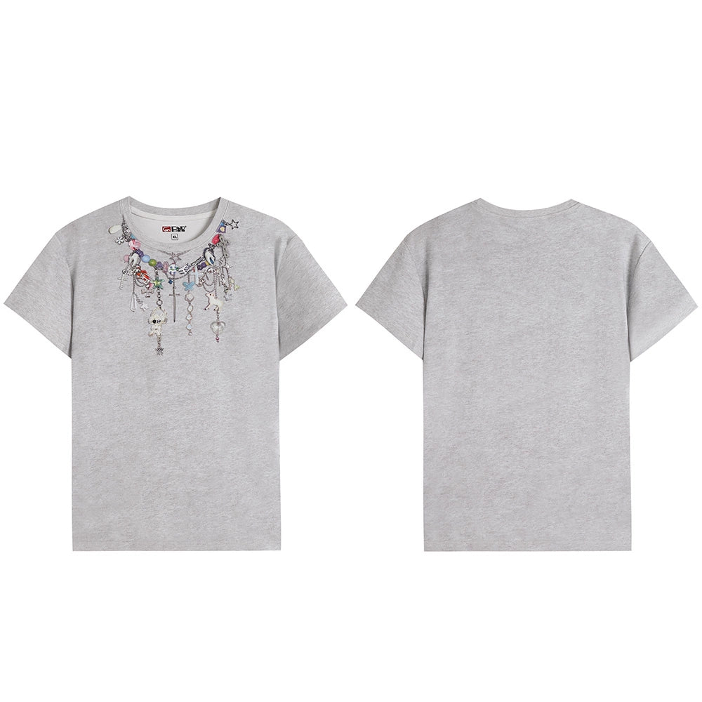 Beaded Necklace Print T-shirt
