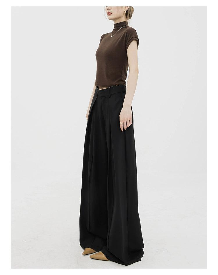 Dramatic Noir Wide-Leg Palazzo Pants