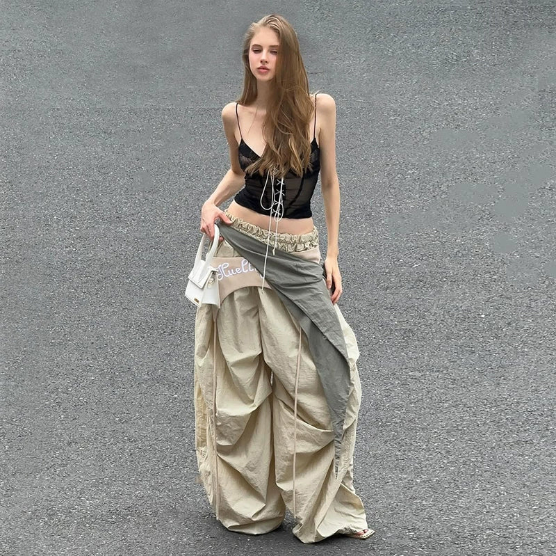 Deconstructed Drawstring Cargo Pants