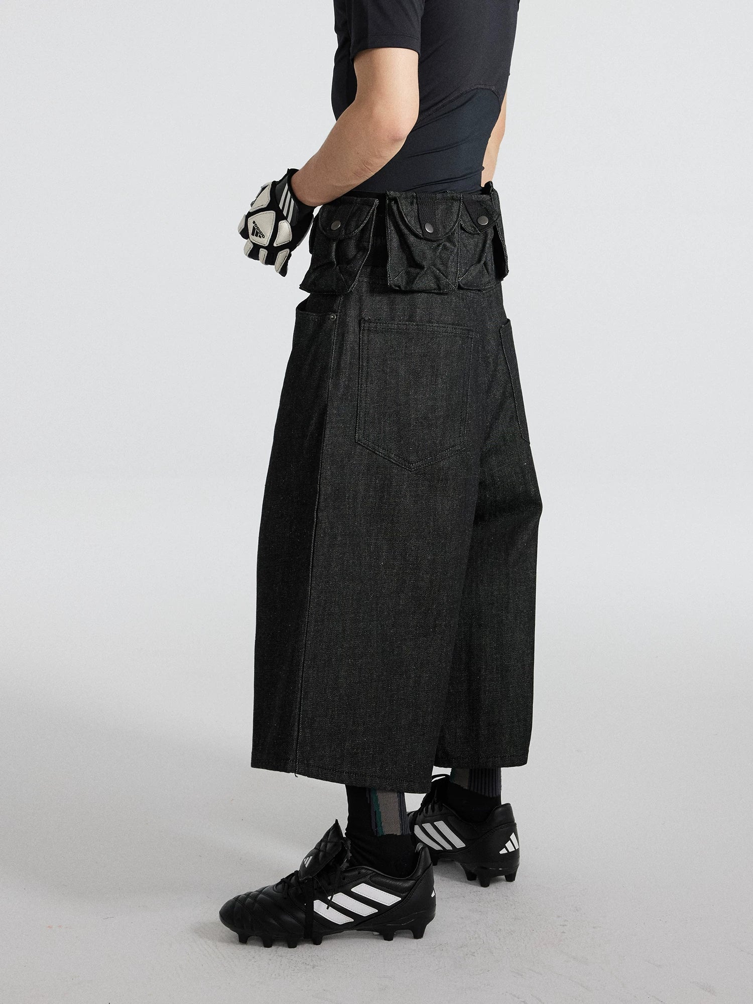 Grayscale Ruin Strap-Ladder Cargo Shorts