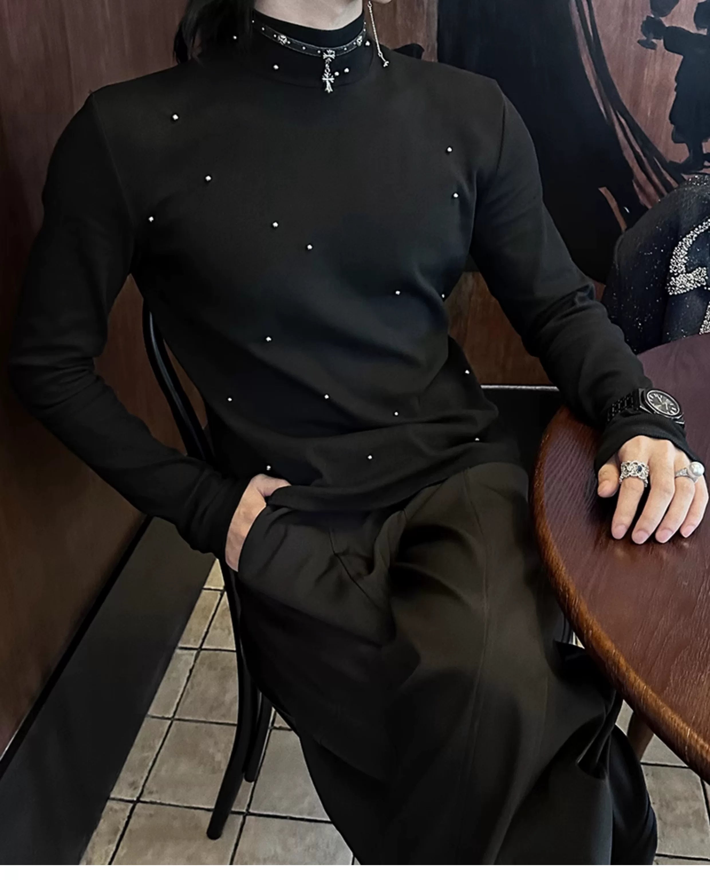 Frostfall Halo Stud Knit Top
