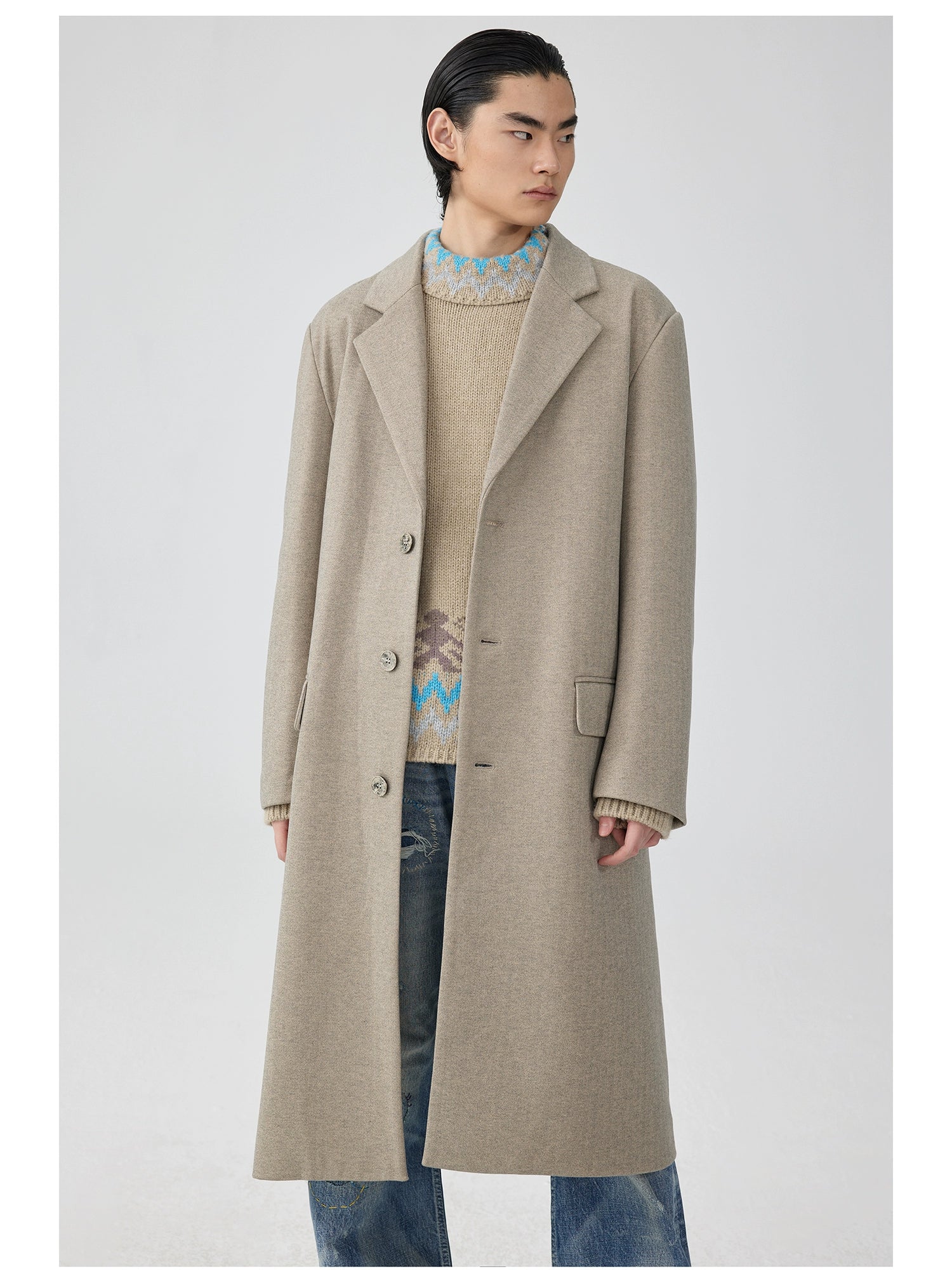 Oversized Wool Blend Overcoat