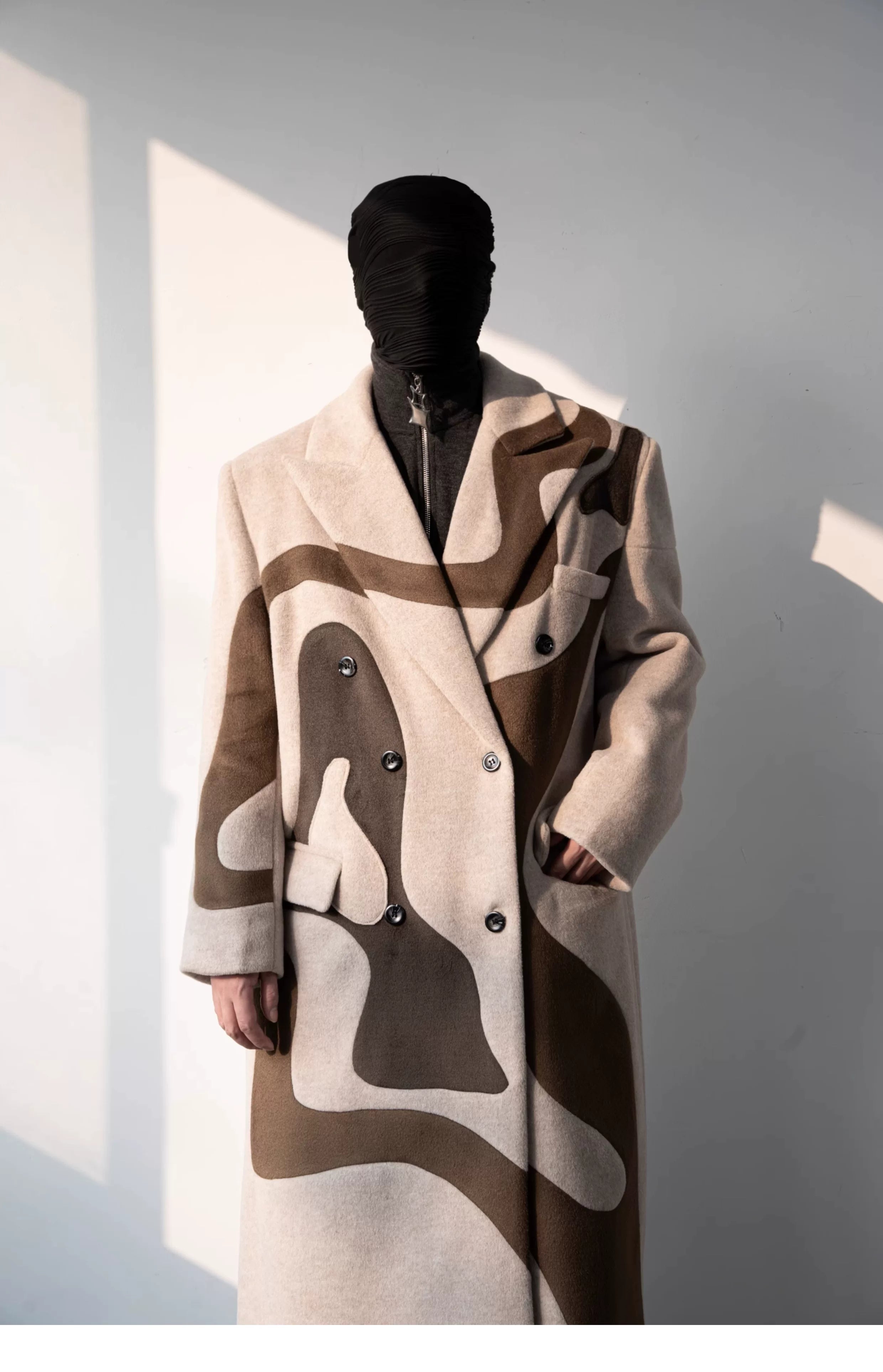 Desert Mirage Sculpted Wool Overcoat