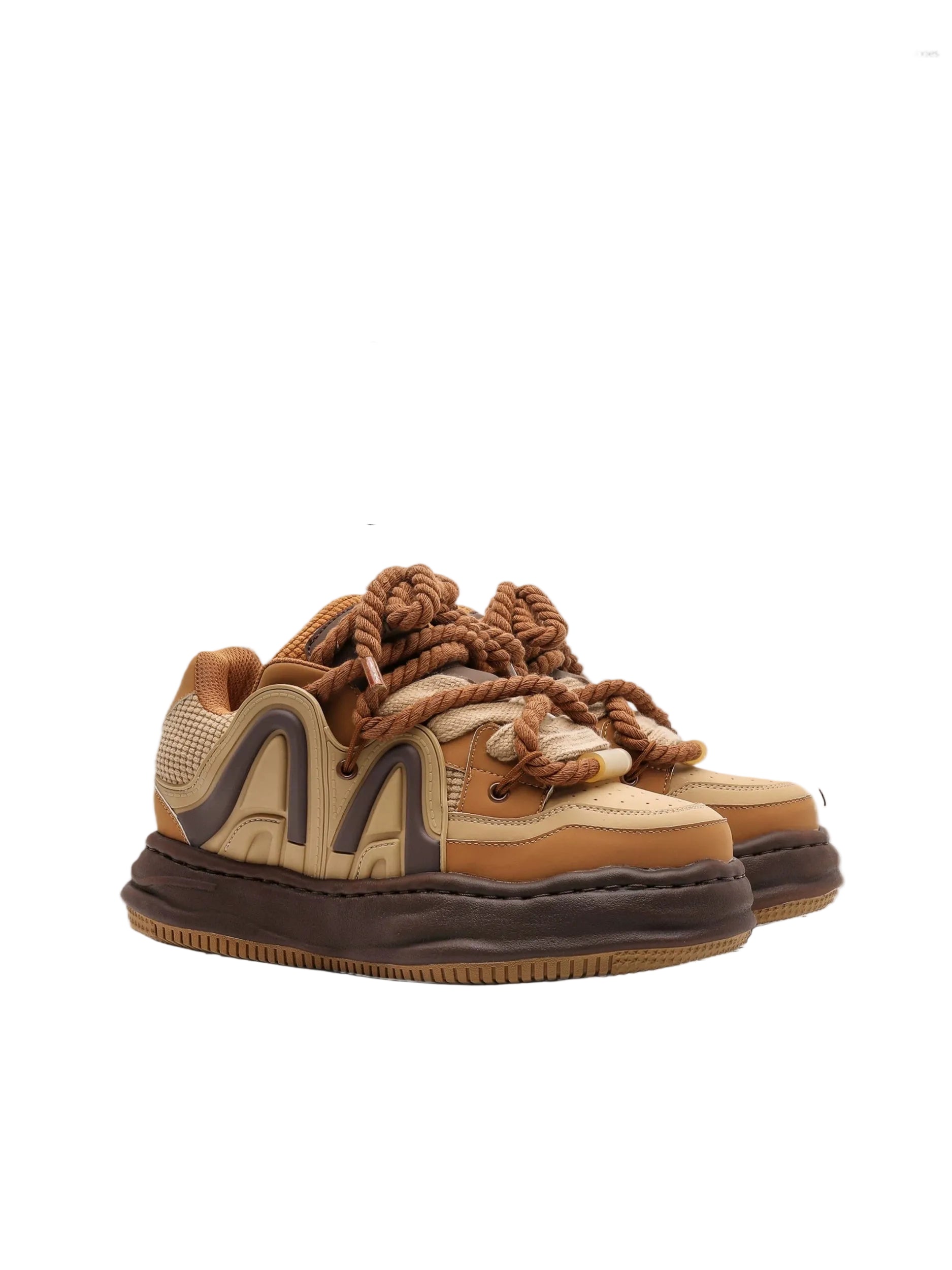 Chunky Rope Lace Thick Platform Sneakers
