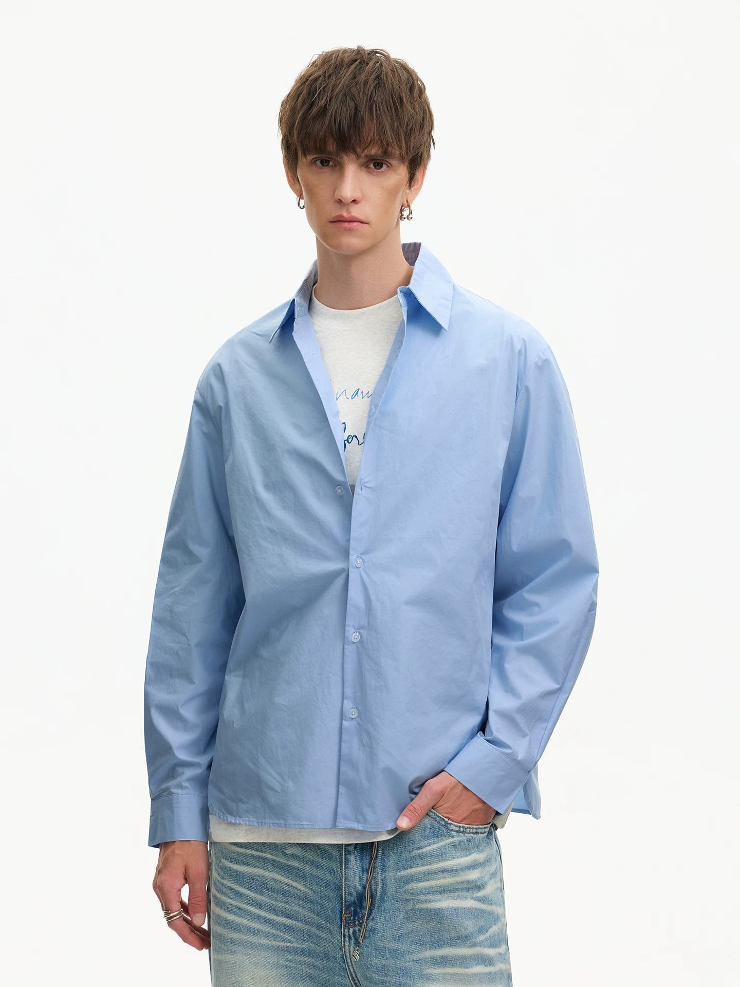 Cobalt Rush Oversize Poplin Shirt