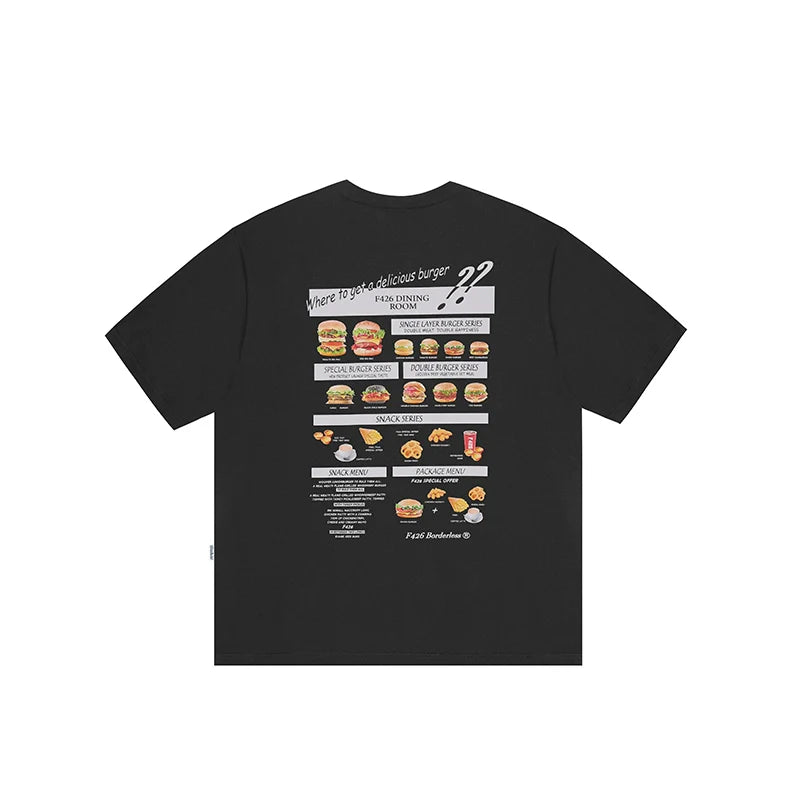 Quirky Hamburger Graphic Couple's T-Shirt - chiclara