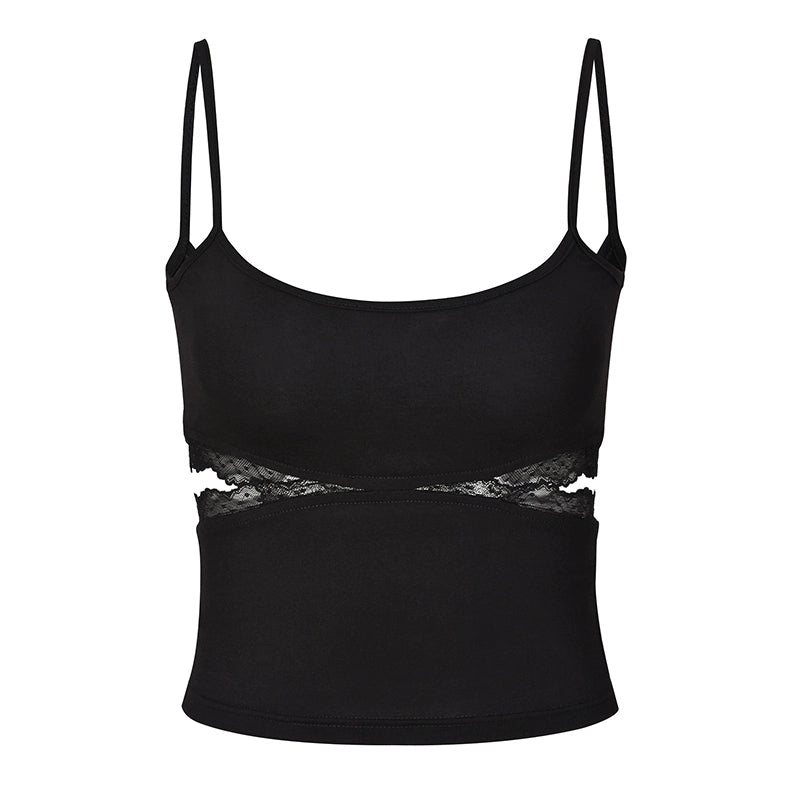 Black Lace Panel Camisole