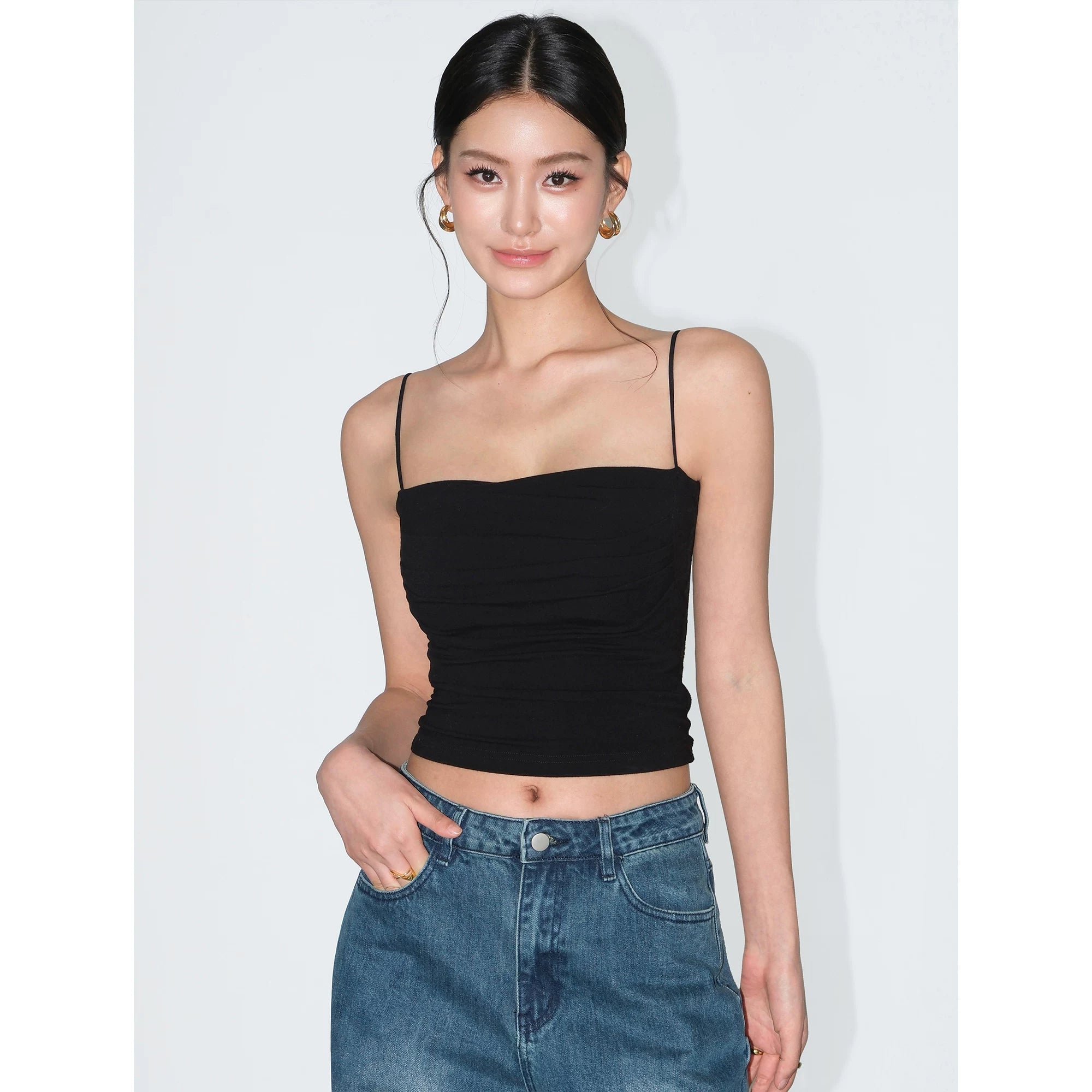 Tidal Drape Ruched Cami Crop