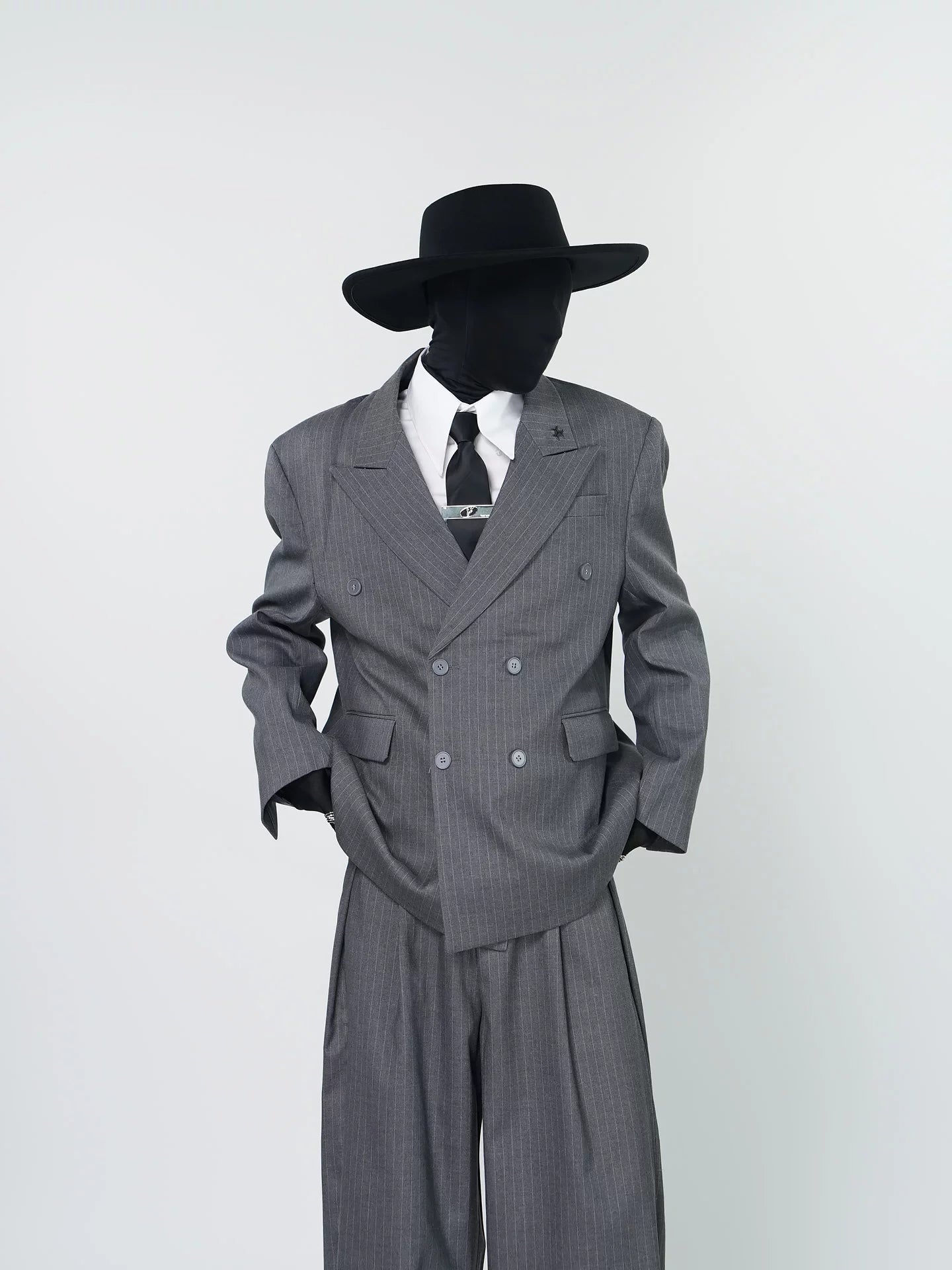Graphite Ledger Pinstripe Power Jacket