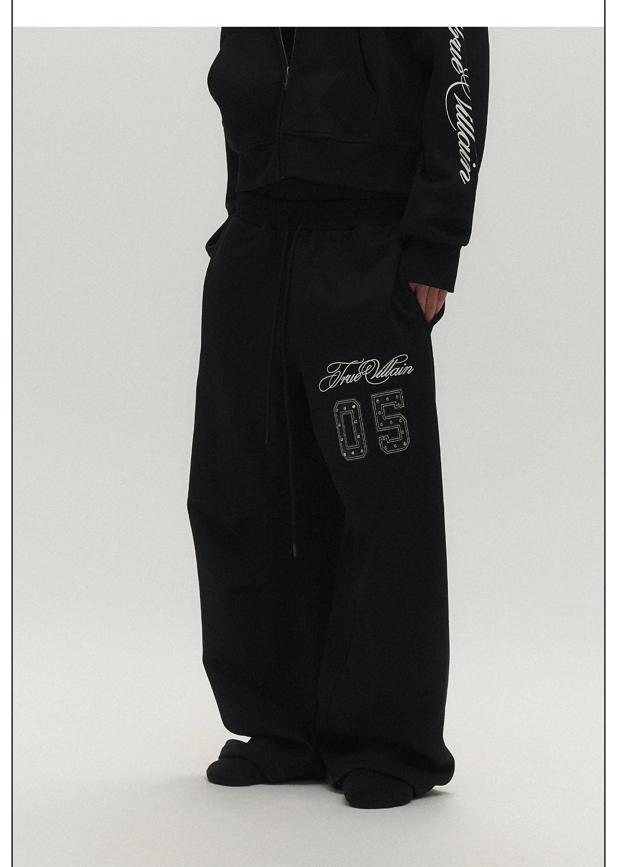 Midnight Crest Script Zip Hoodie