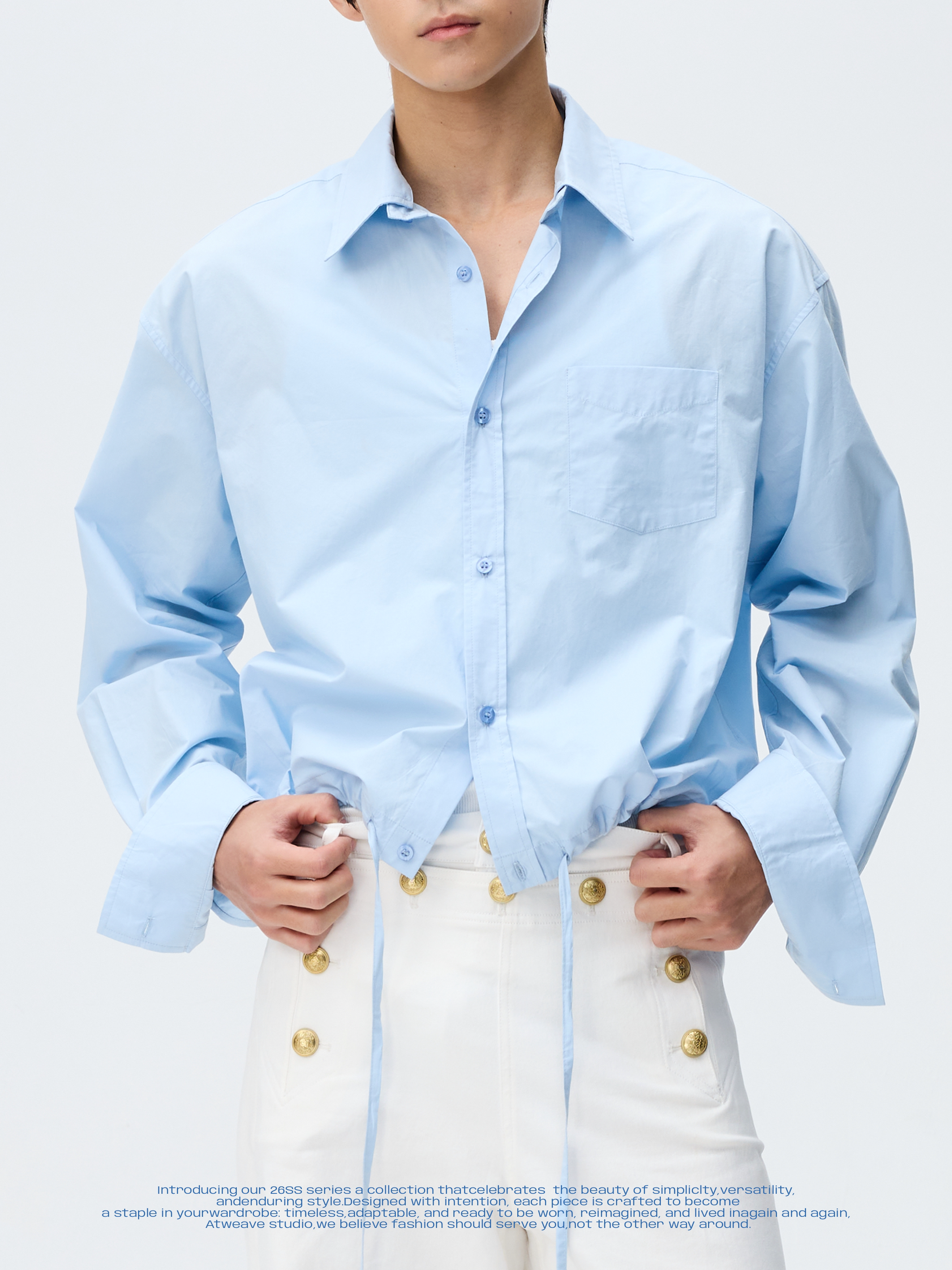Skyline Drawstring Oxford Shirt