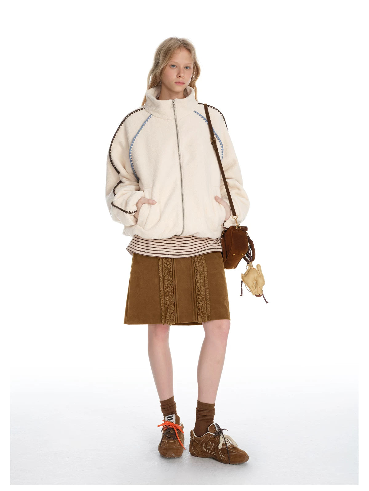 Caramel Lace Carriage Midi Skirt