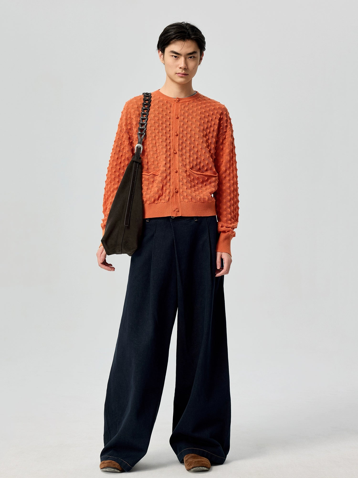 Deep Blue Wide Leg Denim Pants