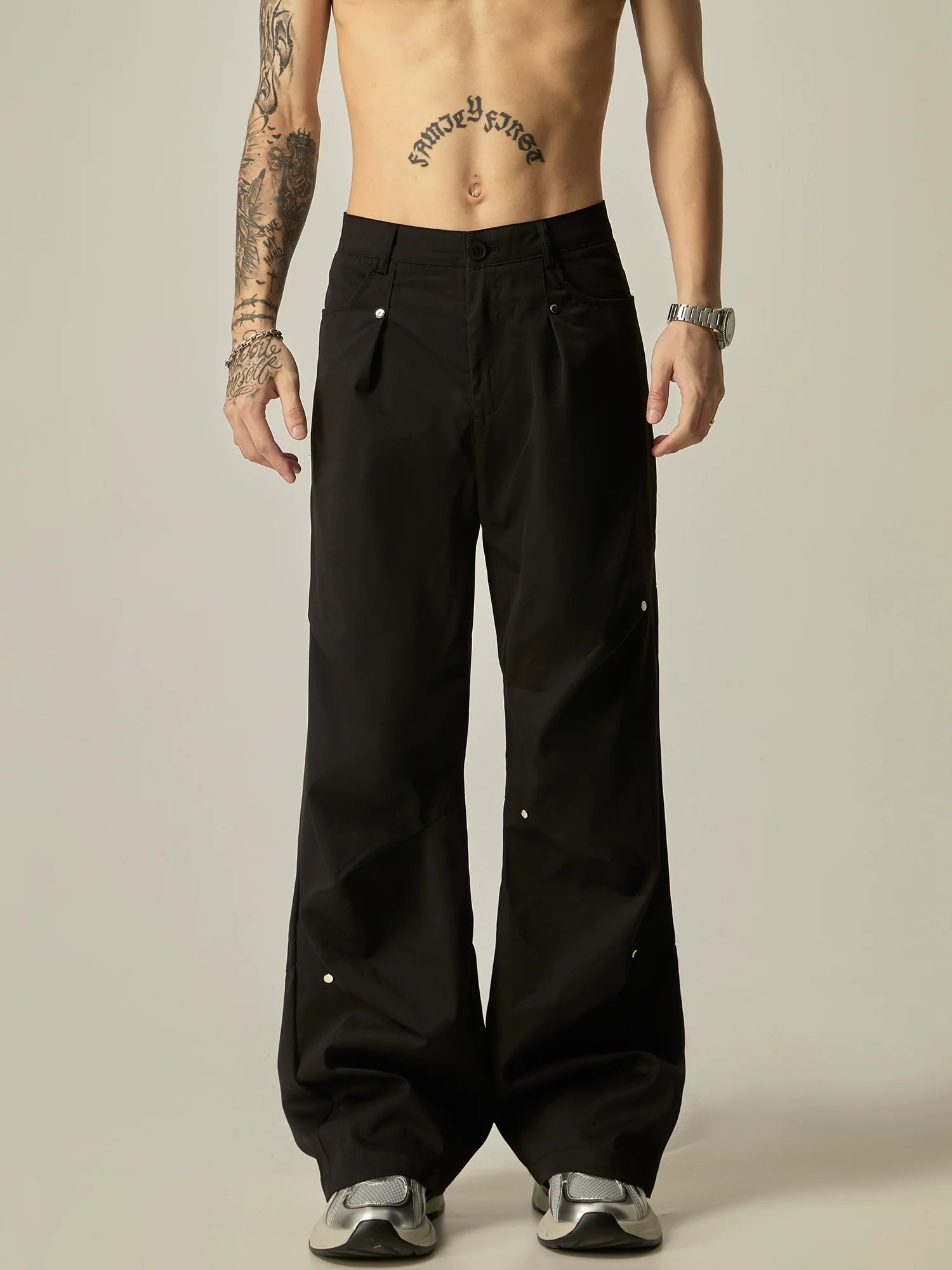 Wide-Leg Utility Cargo Pants