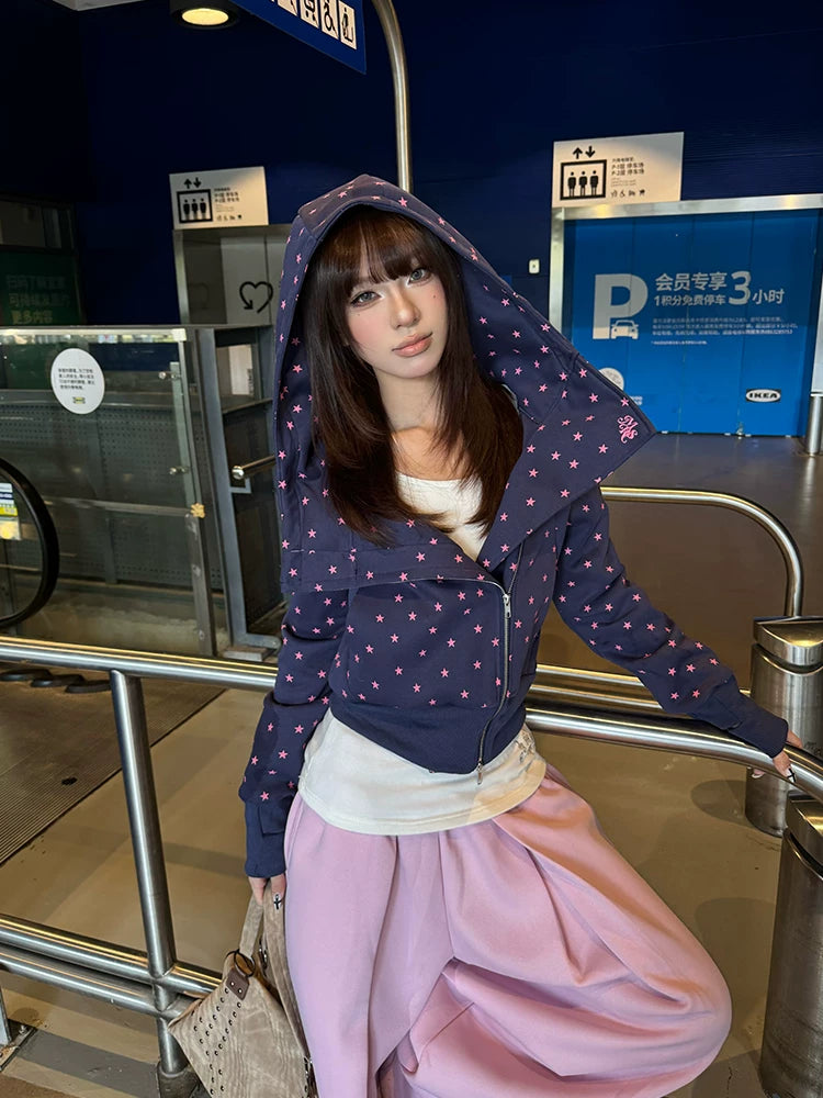 Galaxy Starburst Oversized Zip Hoodie